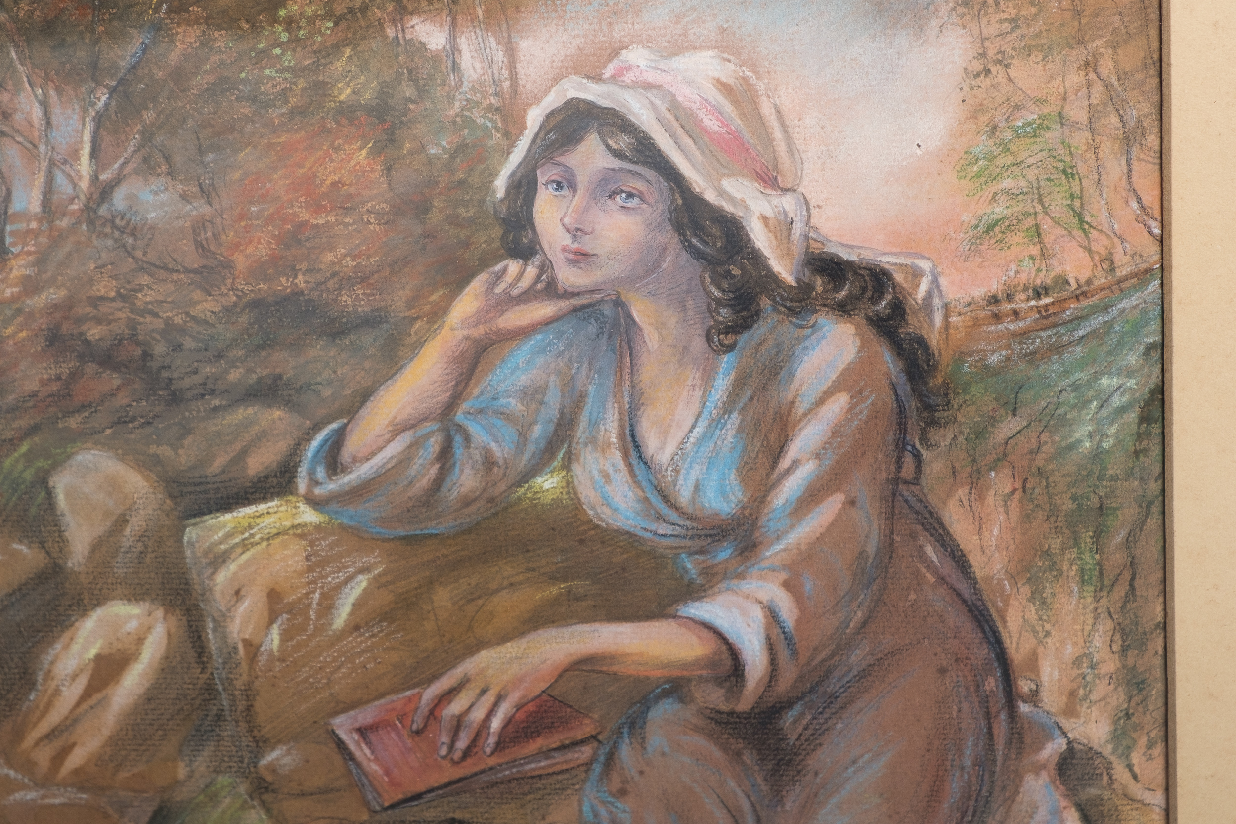 Pastel Drawing of Genre Scene