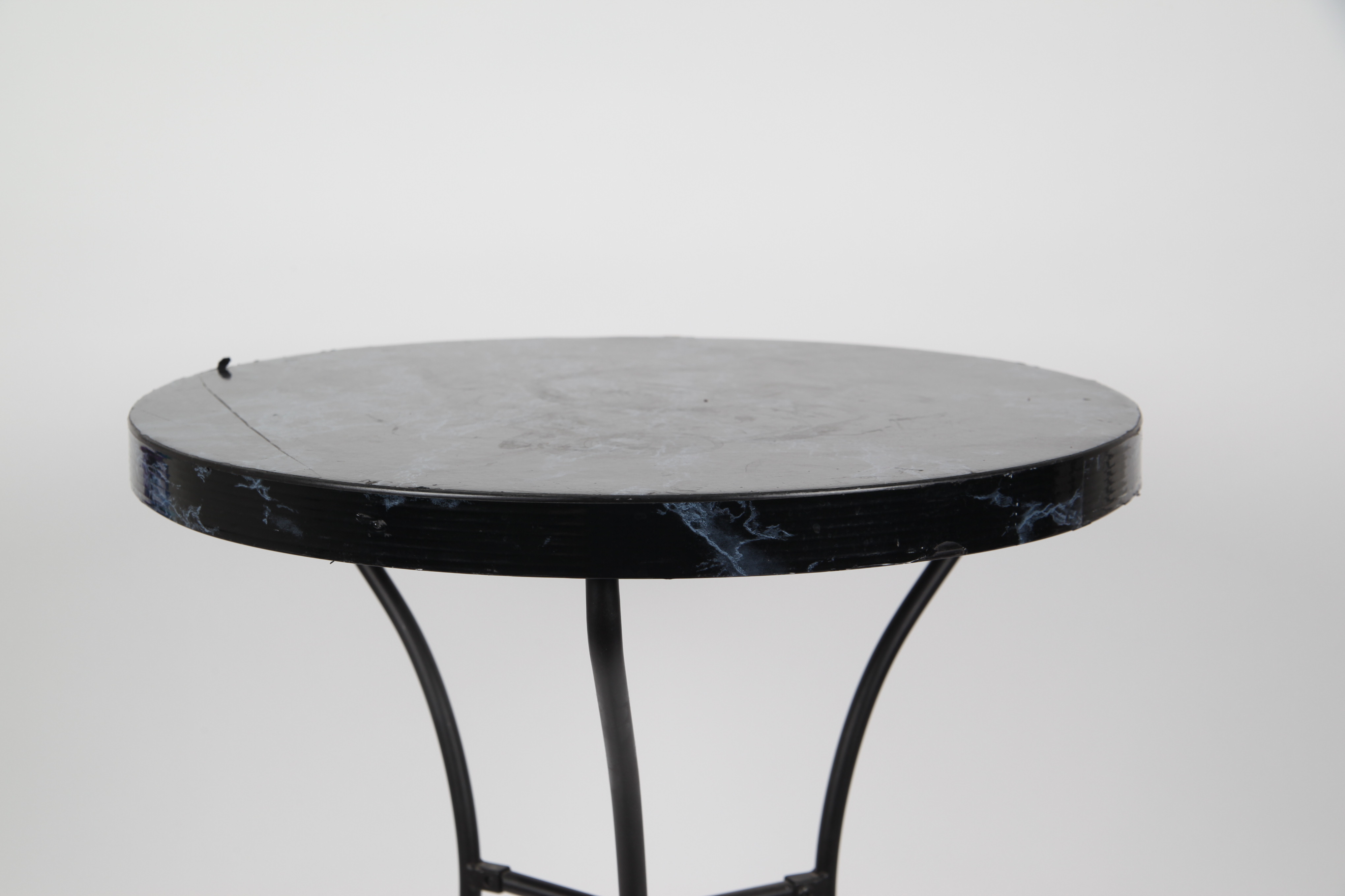 Faux Marble Top Table with Metal Base