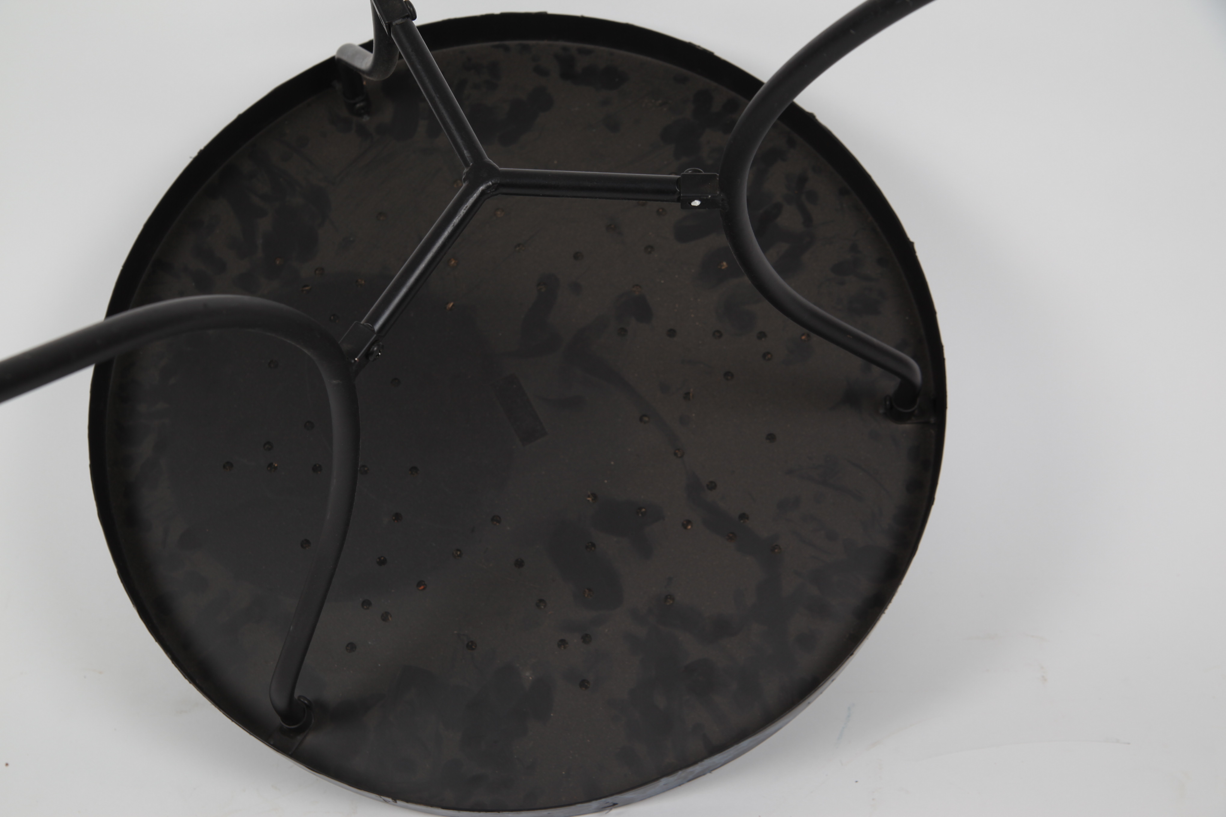 Faux Marble Top Table with Metal Base