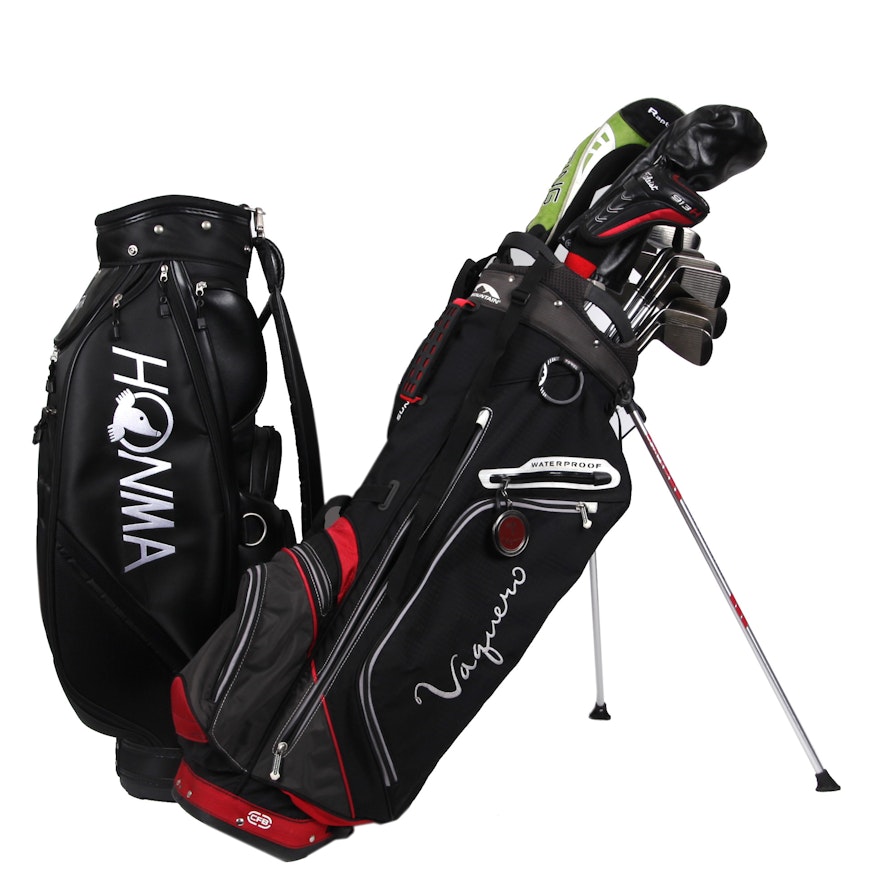 Honma and Vaquero Golf Bags With Ping, CB3 and Idea Clubs