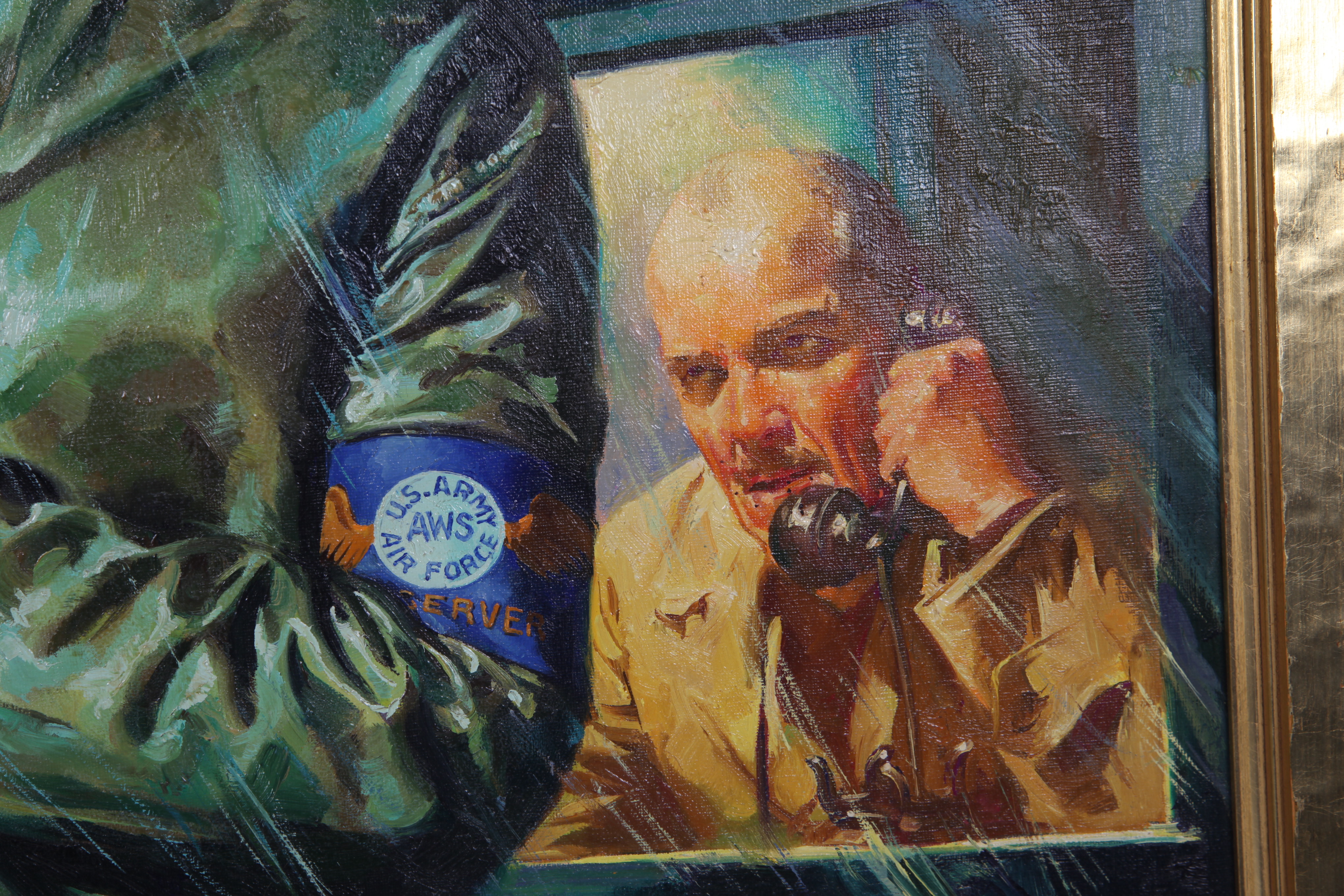 Harold Anderson Oil Painting On Canvas "Vigilant in the Storm"