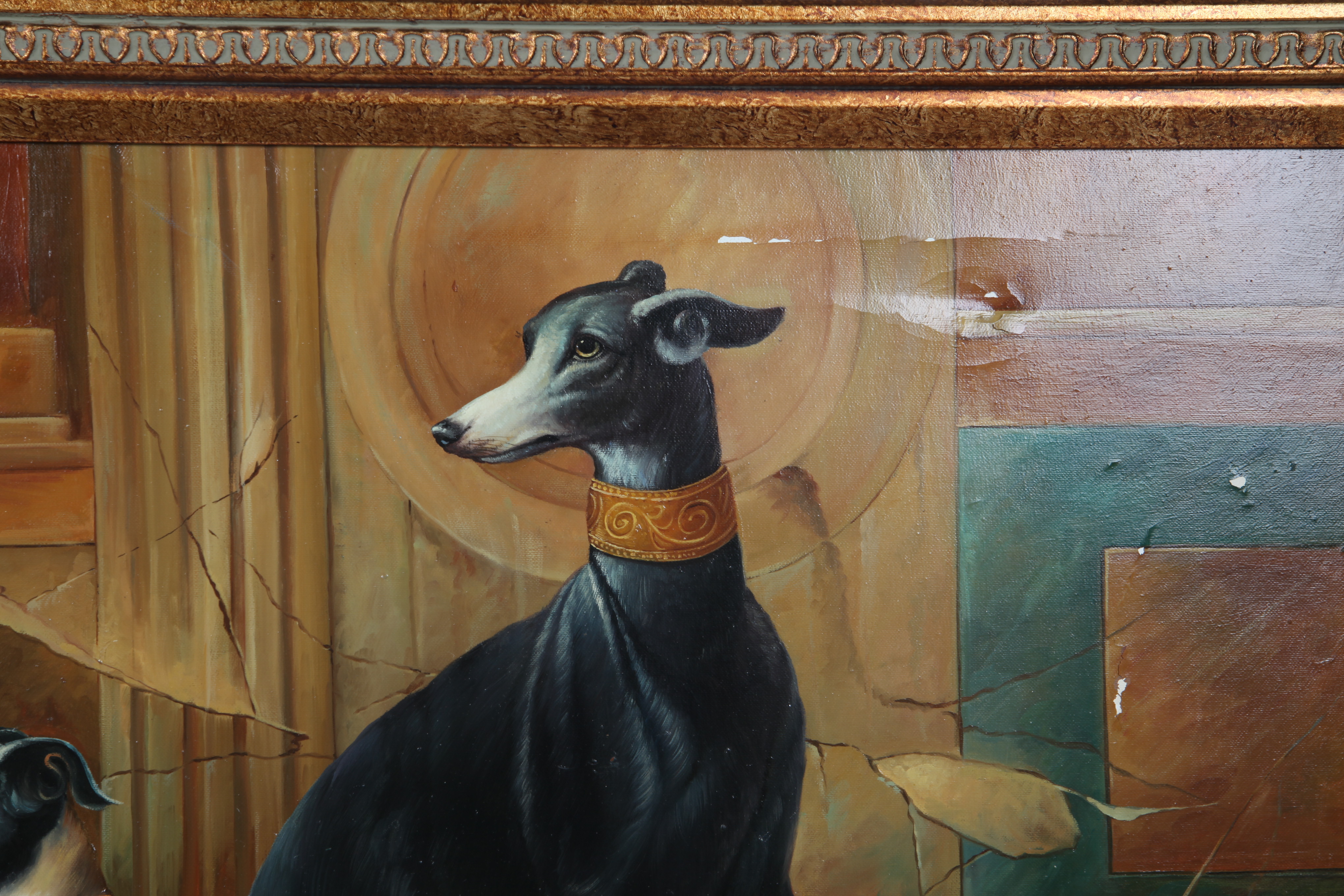 John Alpha Copy Oil Painting After Elaine Vollherbst's "The Sighthounds"