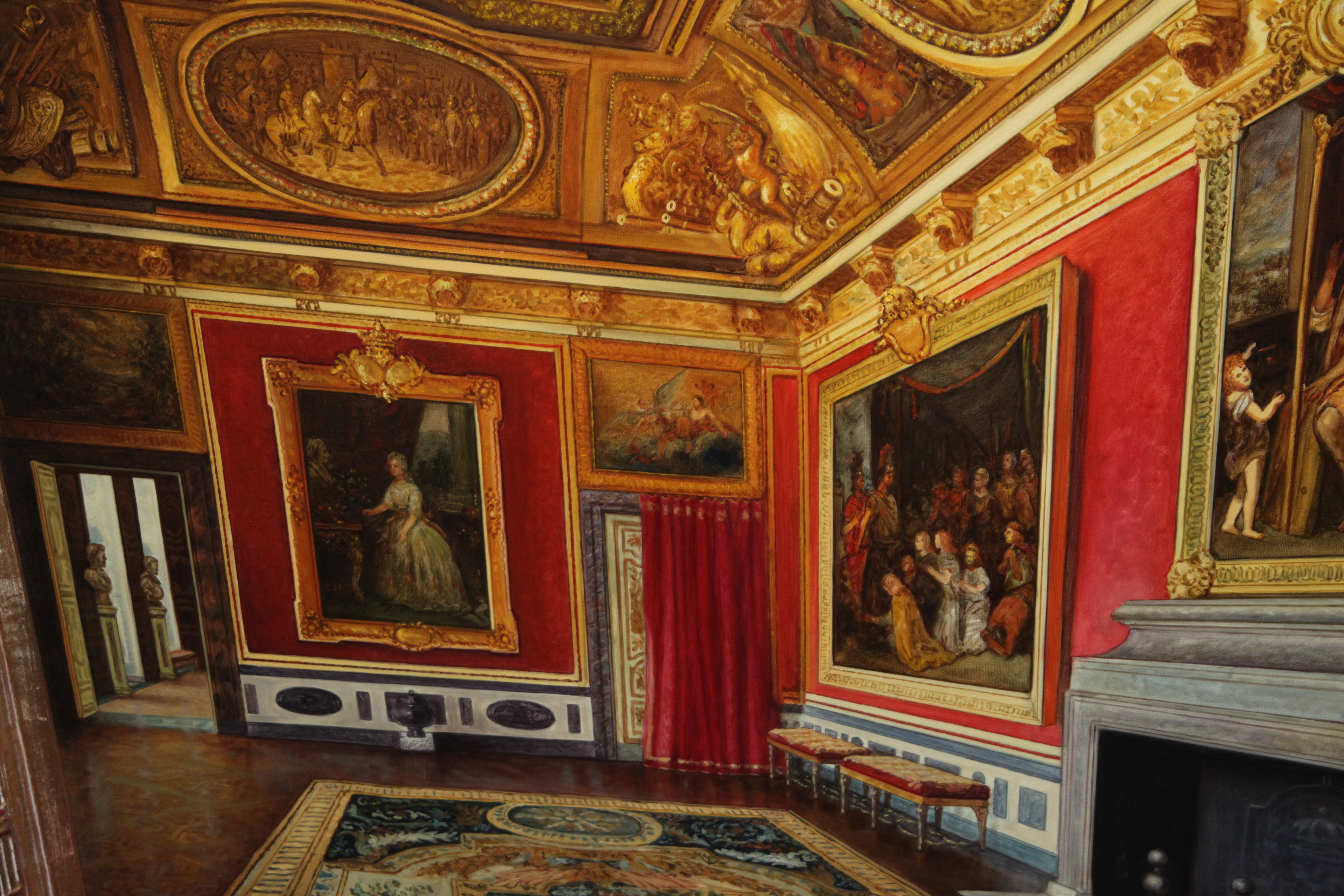 Palach Oil Painting of the Salon de Mars at Versailles