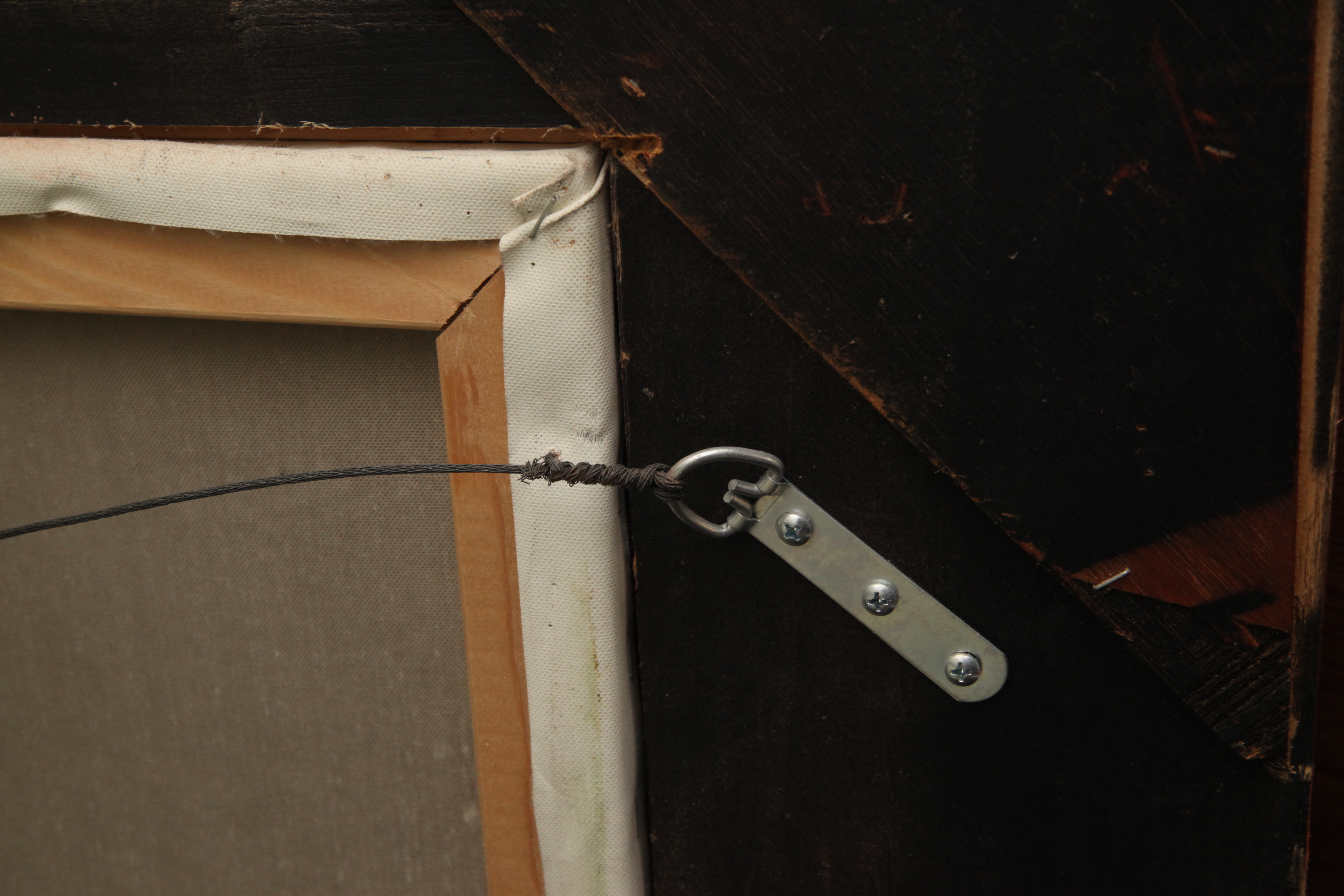 R. Grant Oil Painting of Egyptian Desert Landscape with Sphinxes and Lions