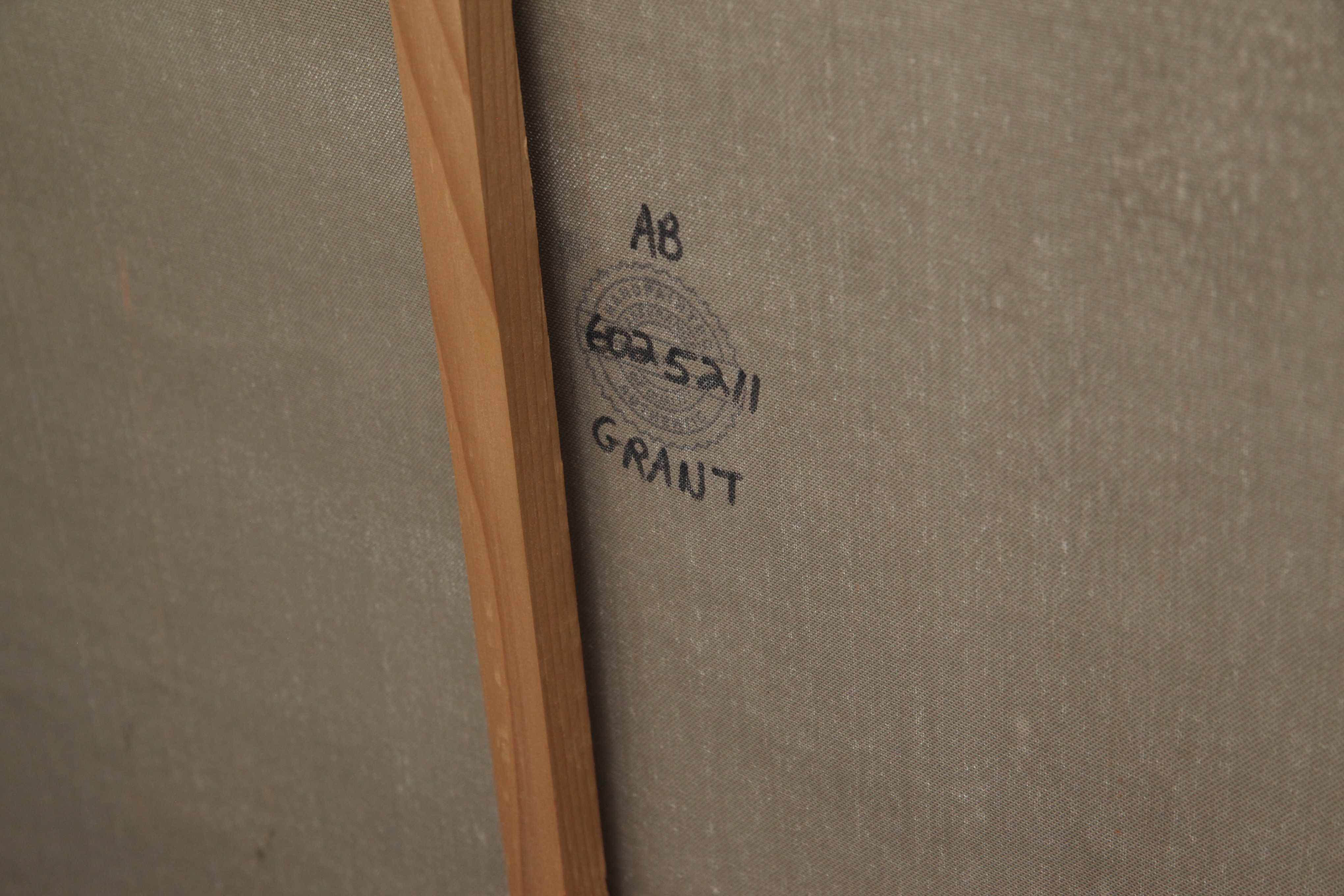 R. Grant Oil Painting of Egyptian Desert Landscape with Sphinxes and Lions