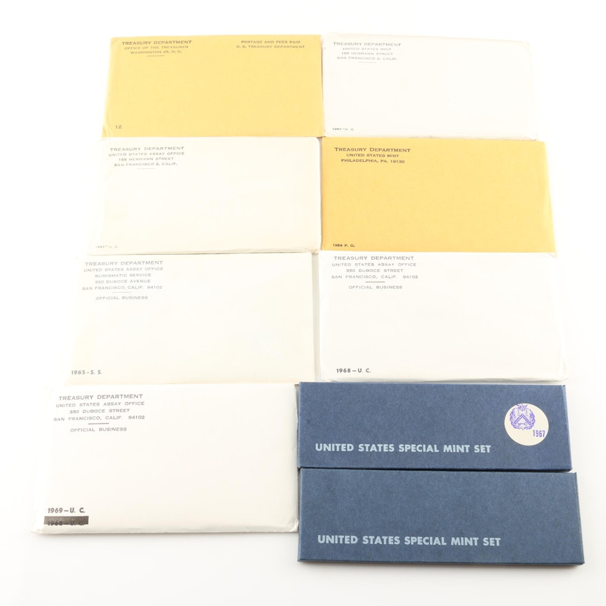 Group of Nine Various U.S. Uncirculated, Proof, and Special Mint Sets from 1960s