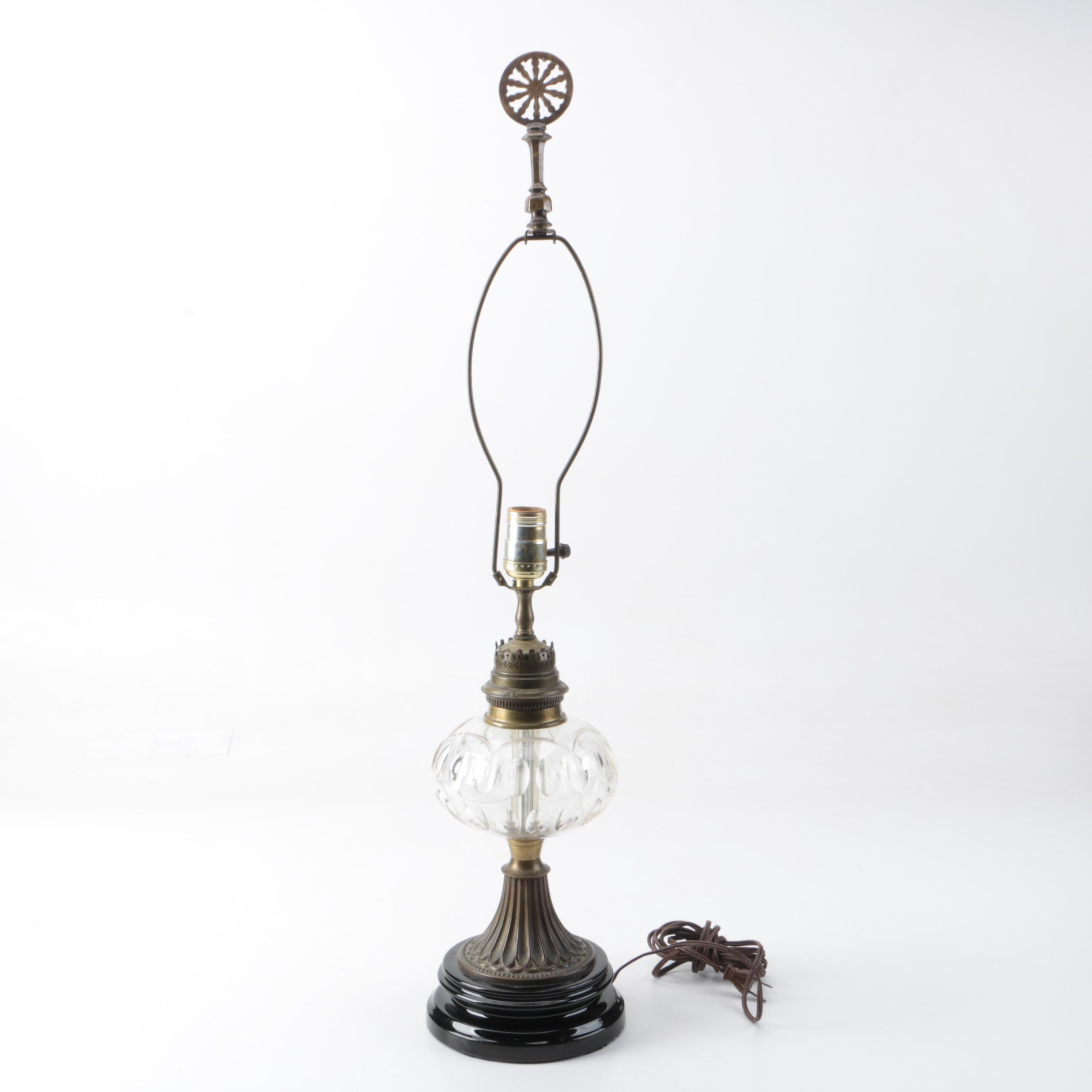 Vintage Brass and Glass Table lamp