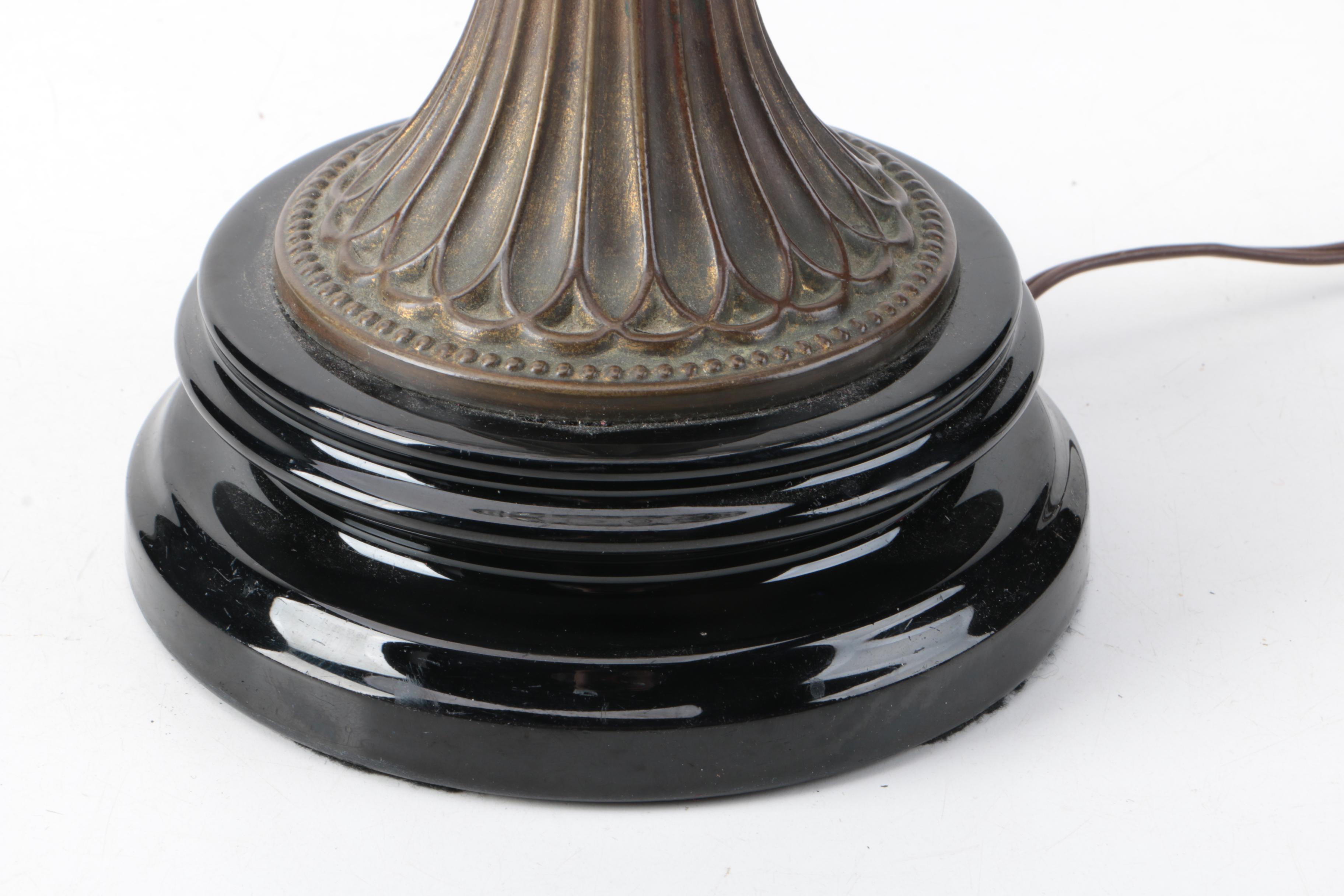 Vintage Brass and Glass Table lamp