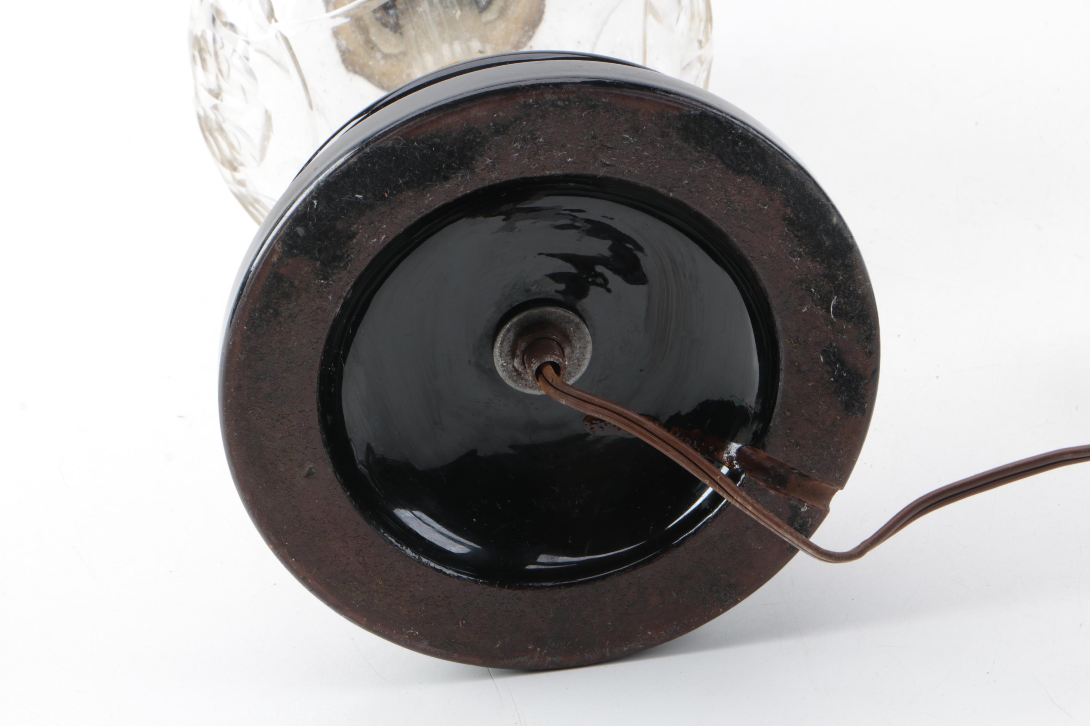 Vintage Brass and Glass Table lamp