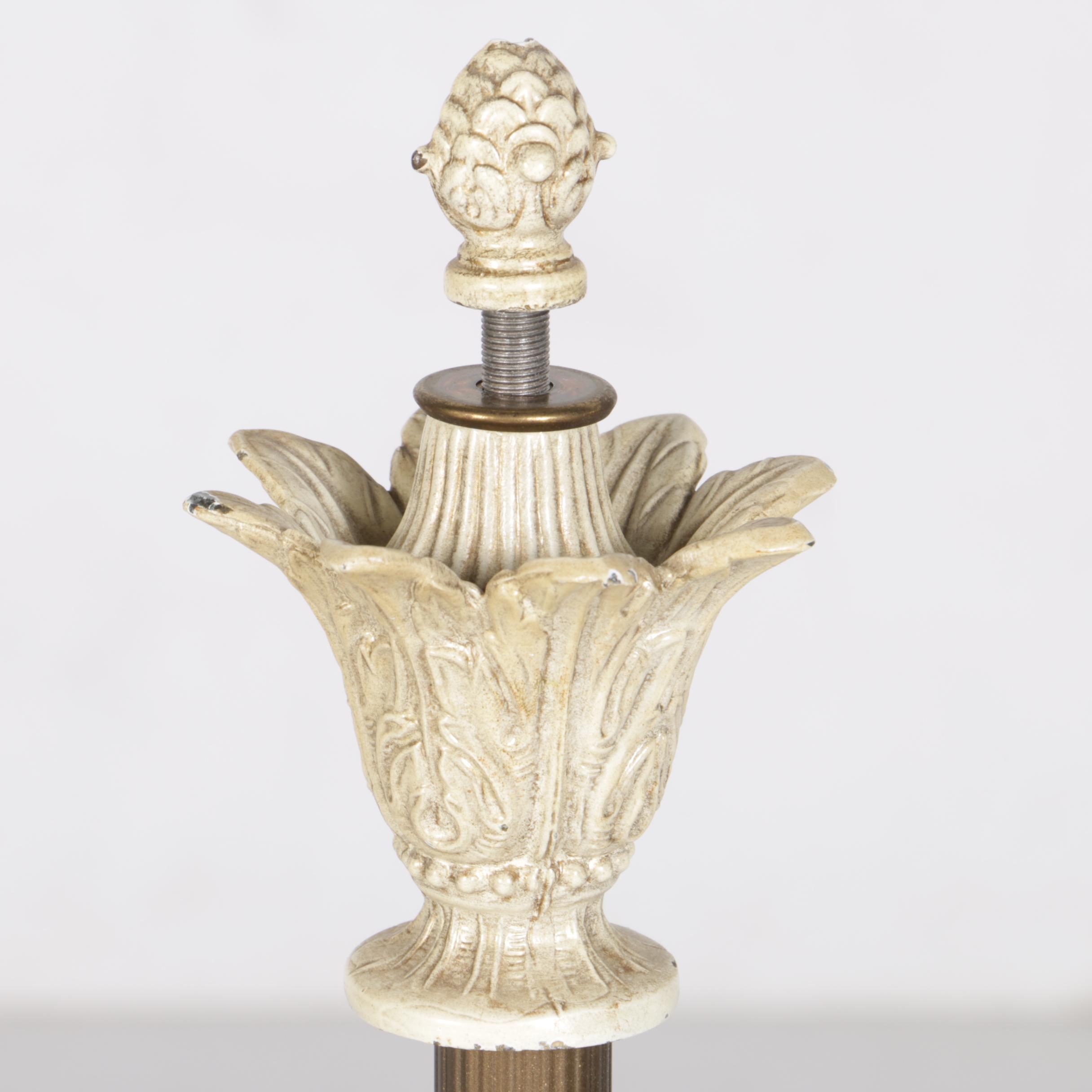 Vintage Metal, Marble and Glass Table Lamp