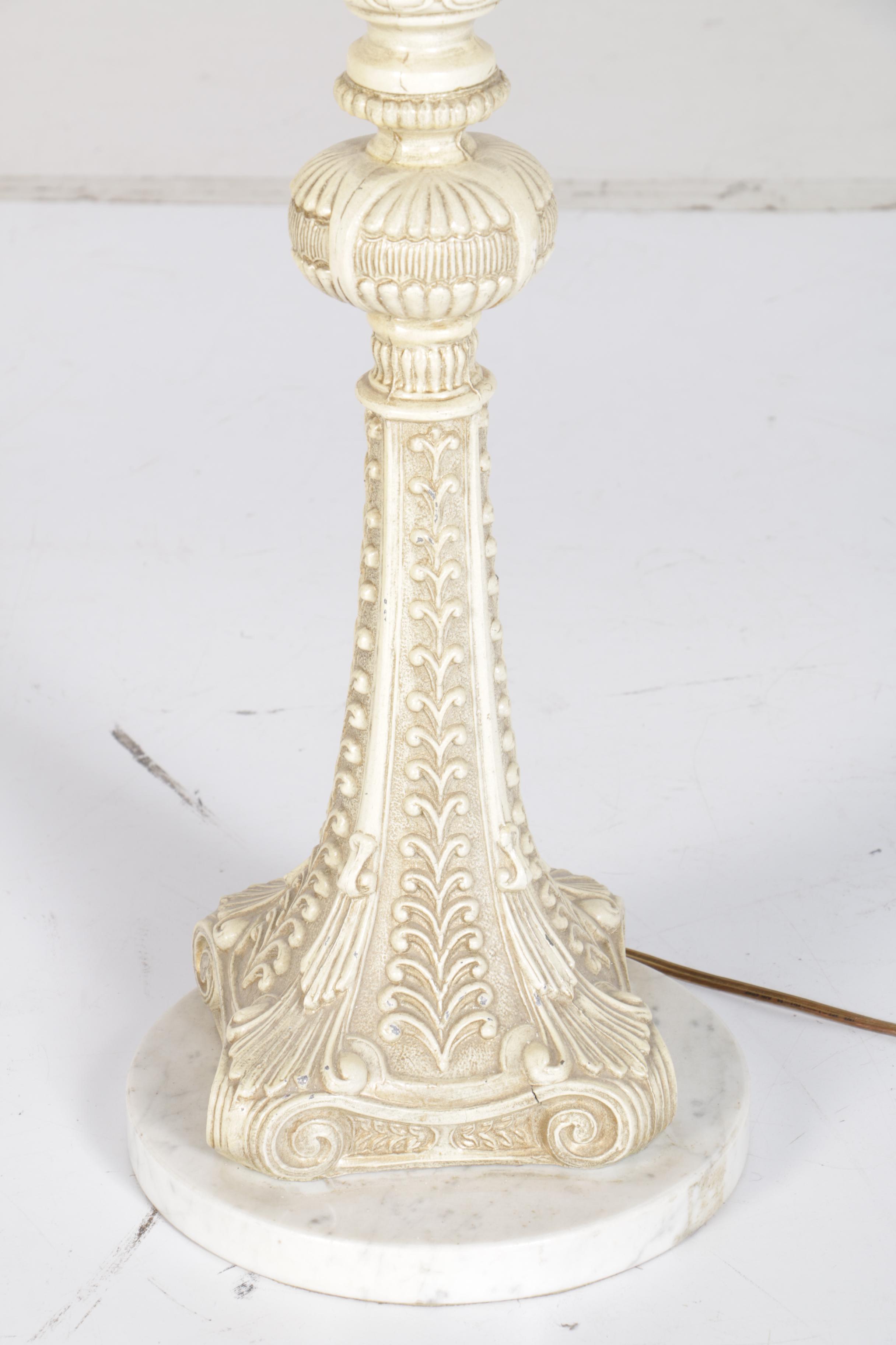 Vintage Metal, Marble and Glass Table Lamp