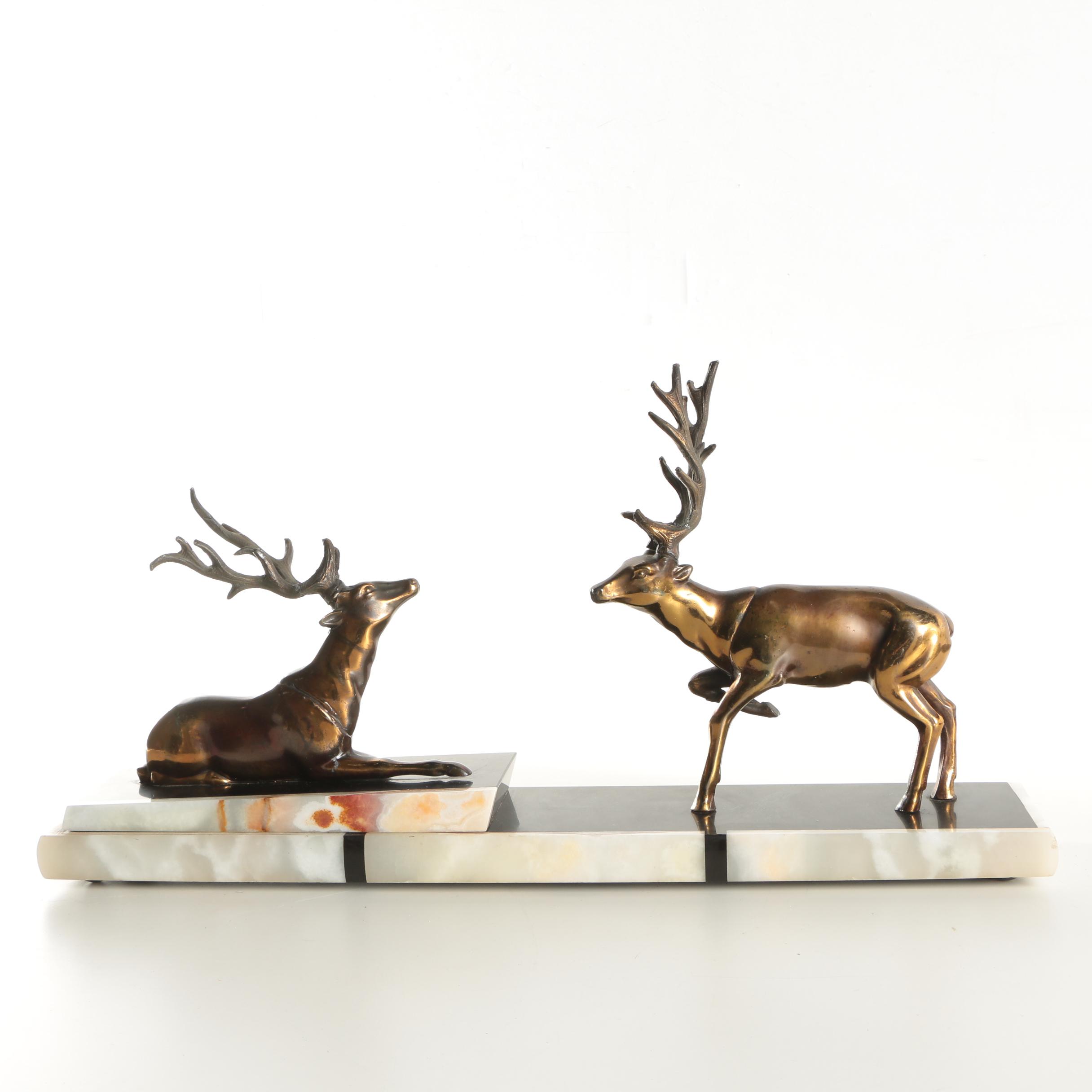 Brass Sculpture of Reindeer