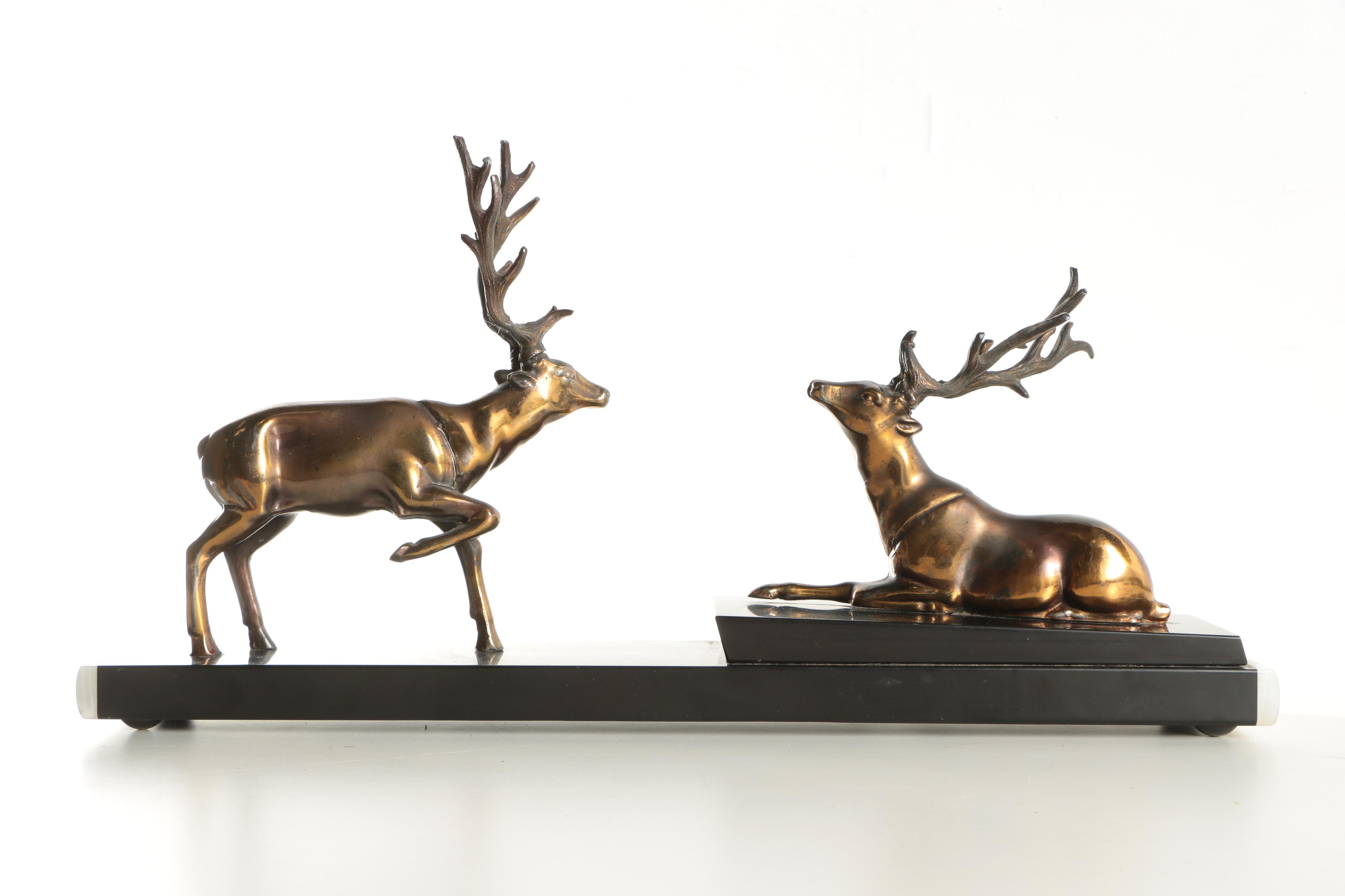 Brass Sculpture of Reindeer