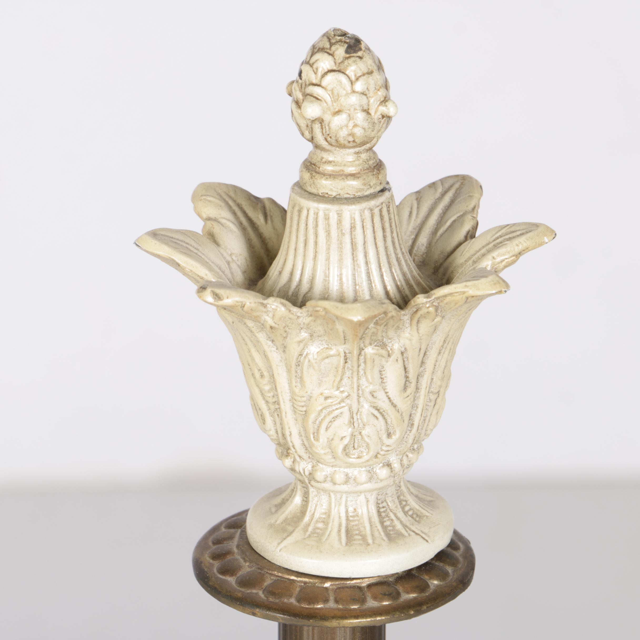 Vintage Metal, Marble and Glass Table Lamp