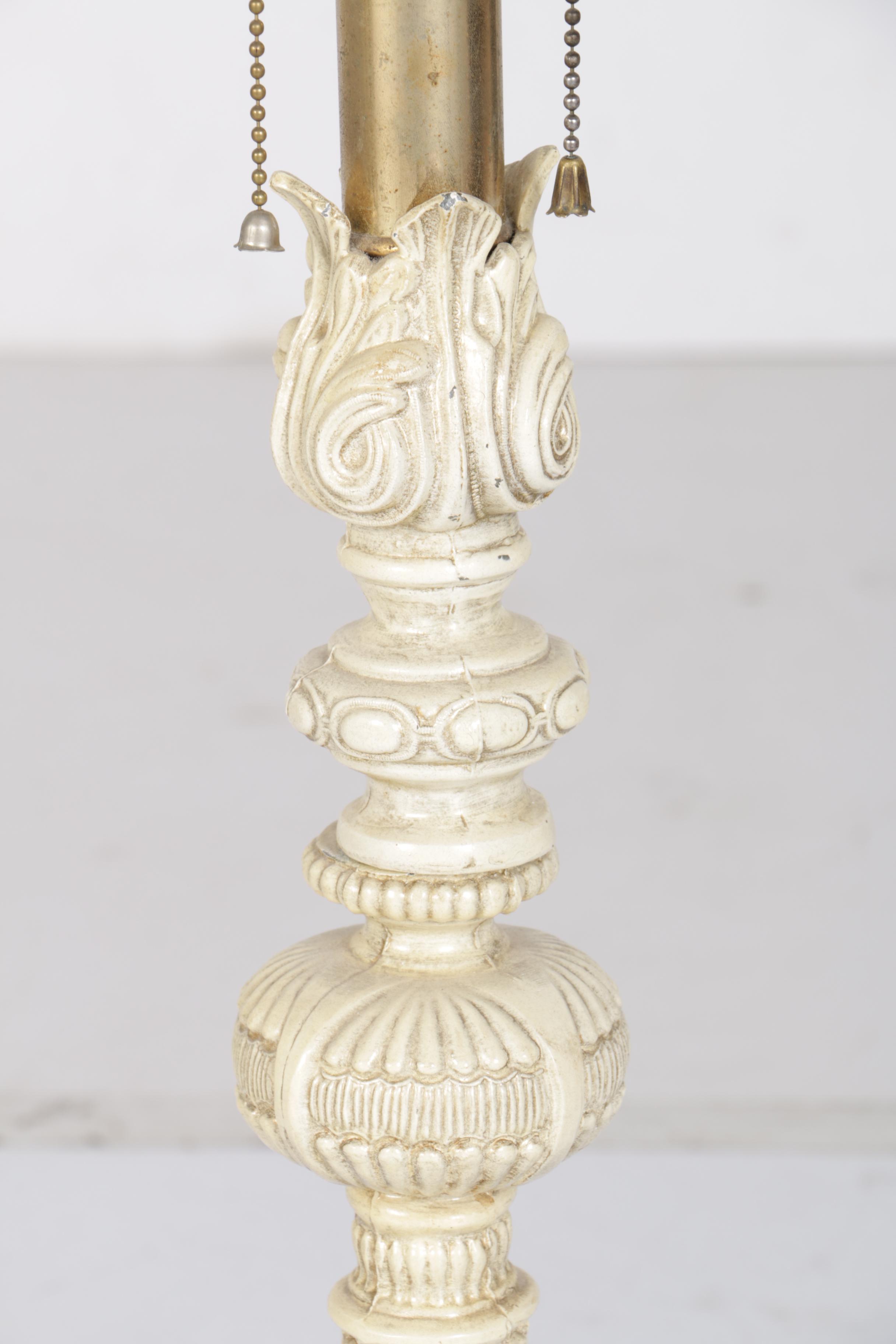 Vintage Metal, Marble and Glass Table Lamp