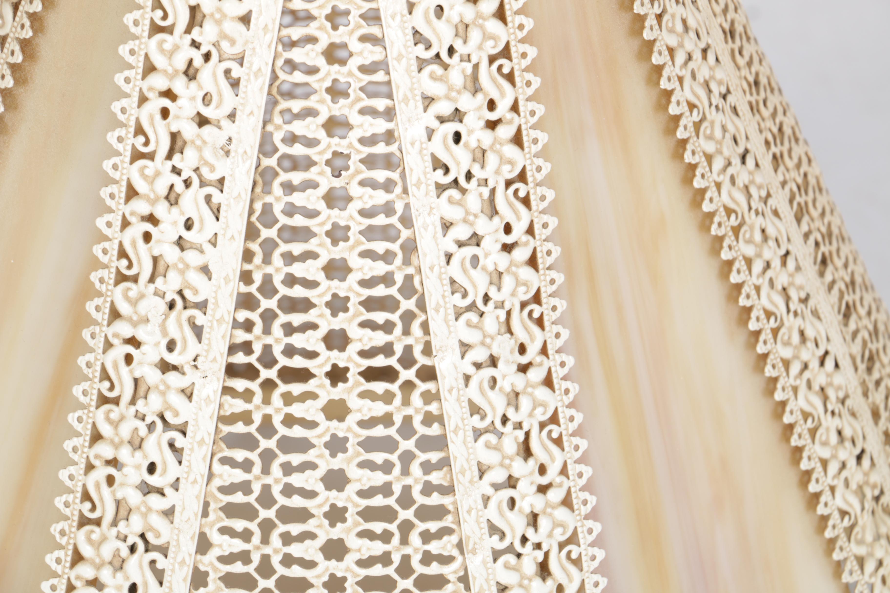 Vintage Metal, Marble and Glass Table Lamp