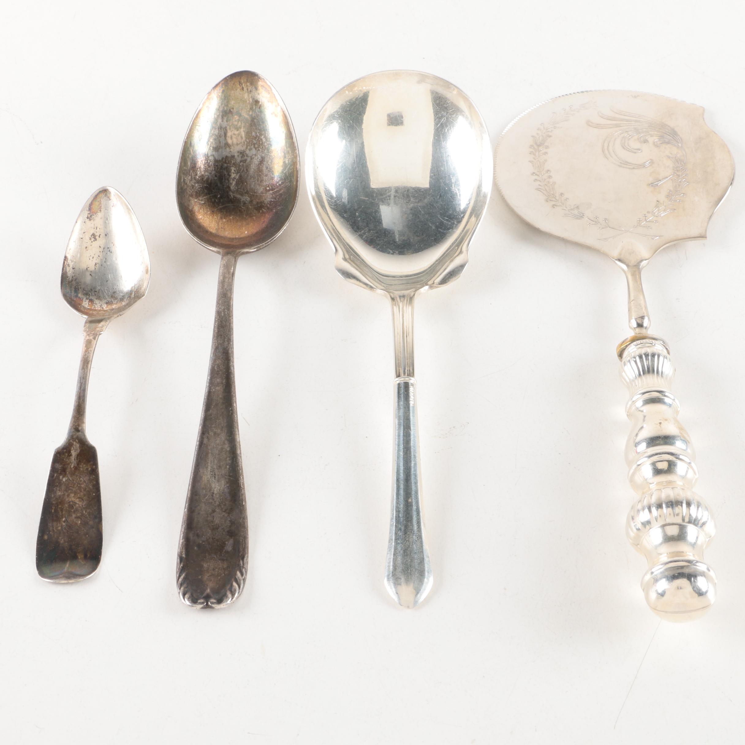 Hotchkiss & Schreuder Fiddle Handled Sterling Spoon and Assorted Sterling Spoons