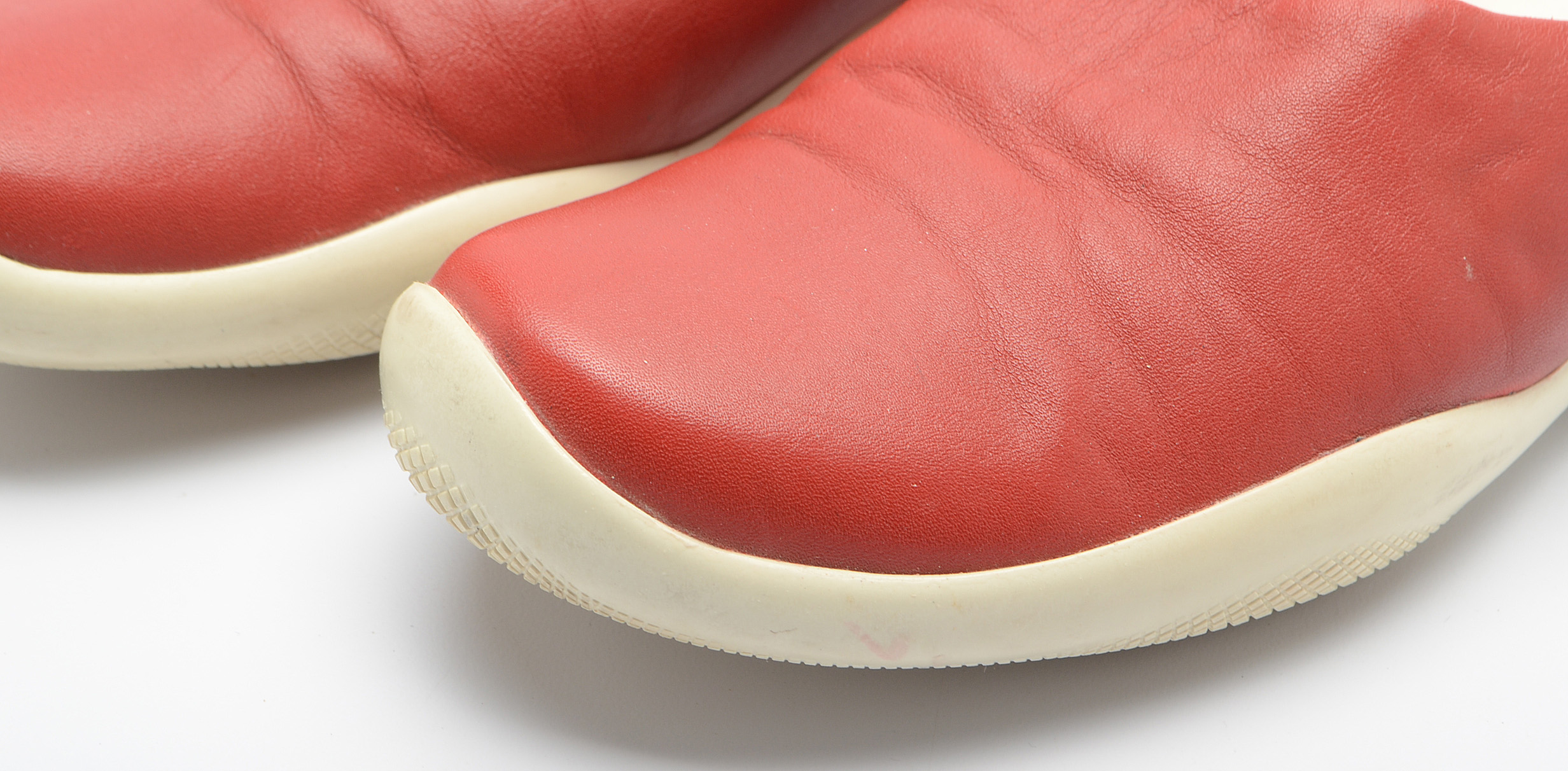 Prada Black and Red Leather Mules