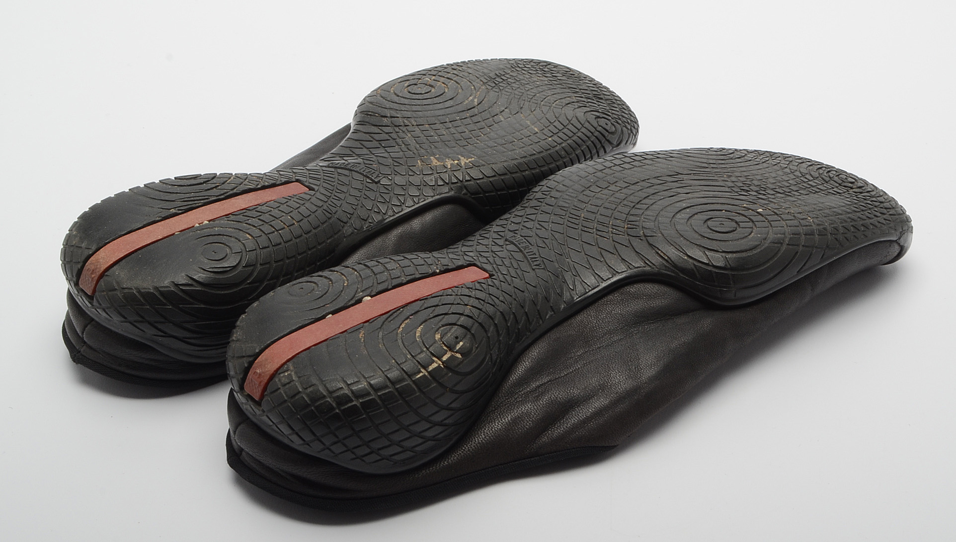 Prada Black and Red Leather Mules