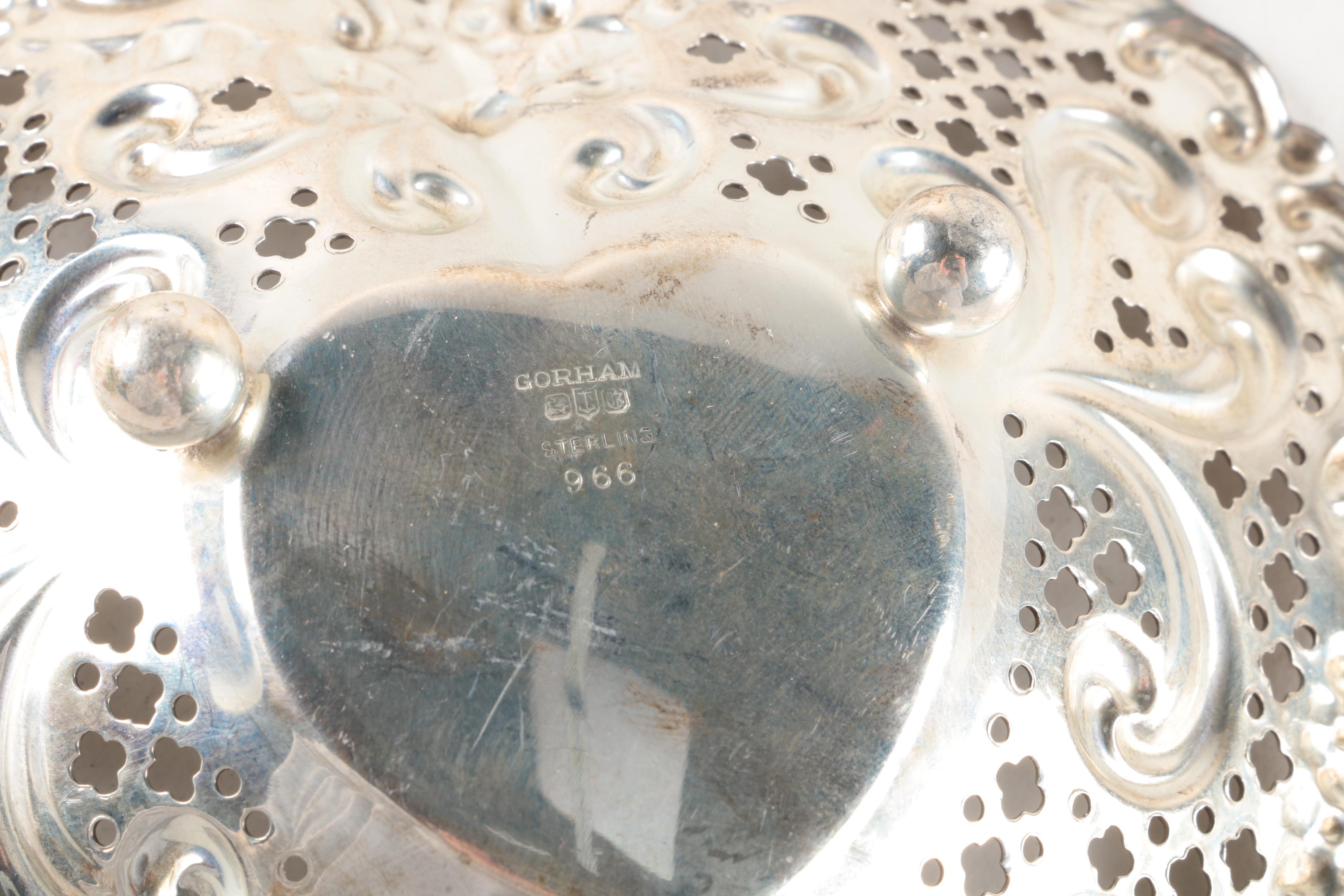 Gorham Sterling Silver Bon Bon Bowl with Newport Sterling Dish