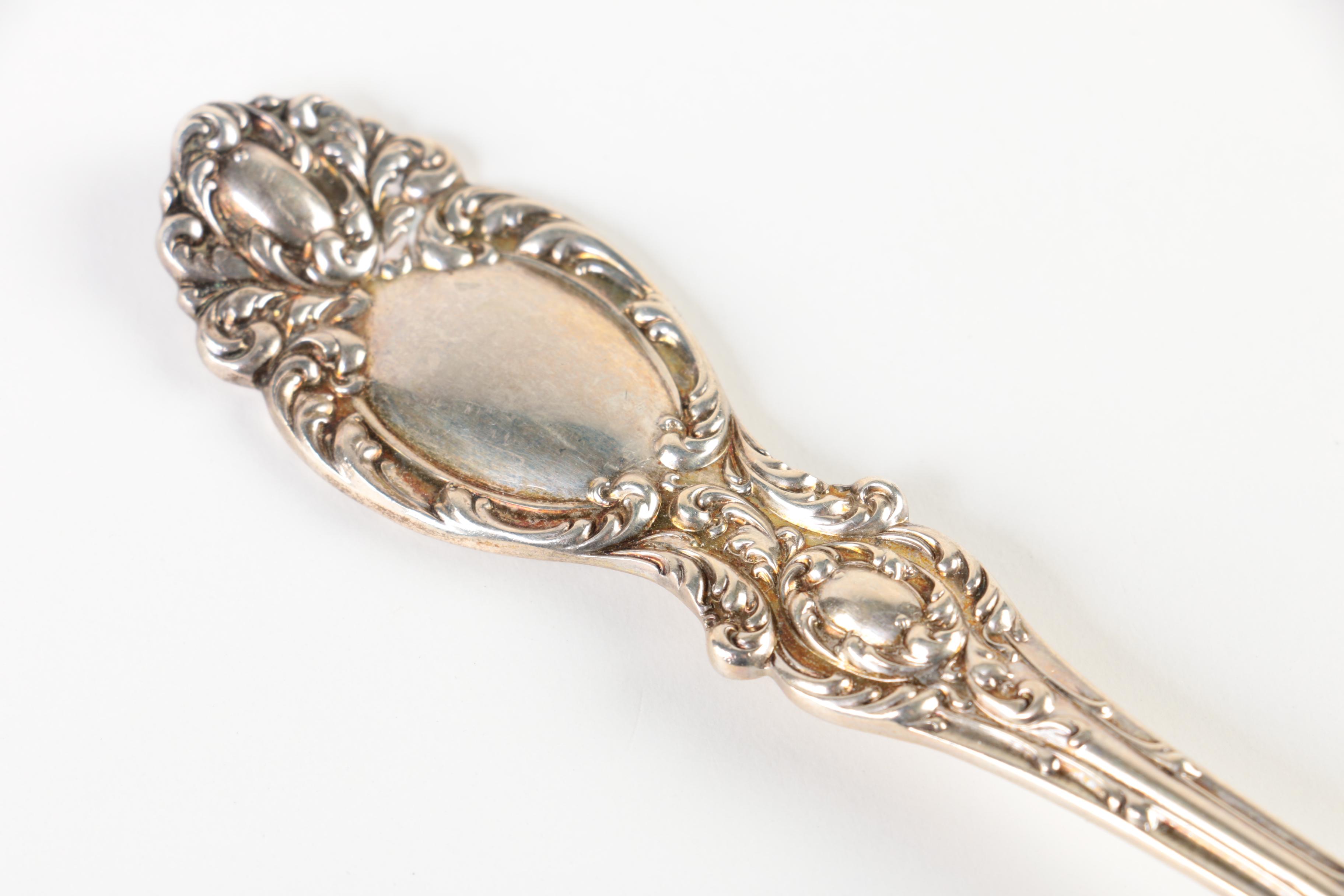 Wallace "Lucerne" and Gorham "Chantilly" Sterling Silver Serving Spoons