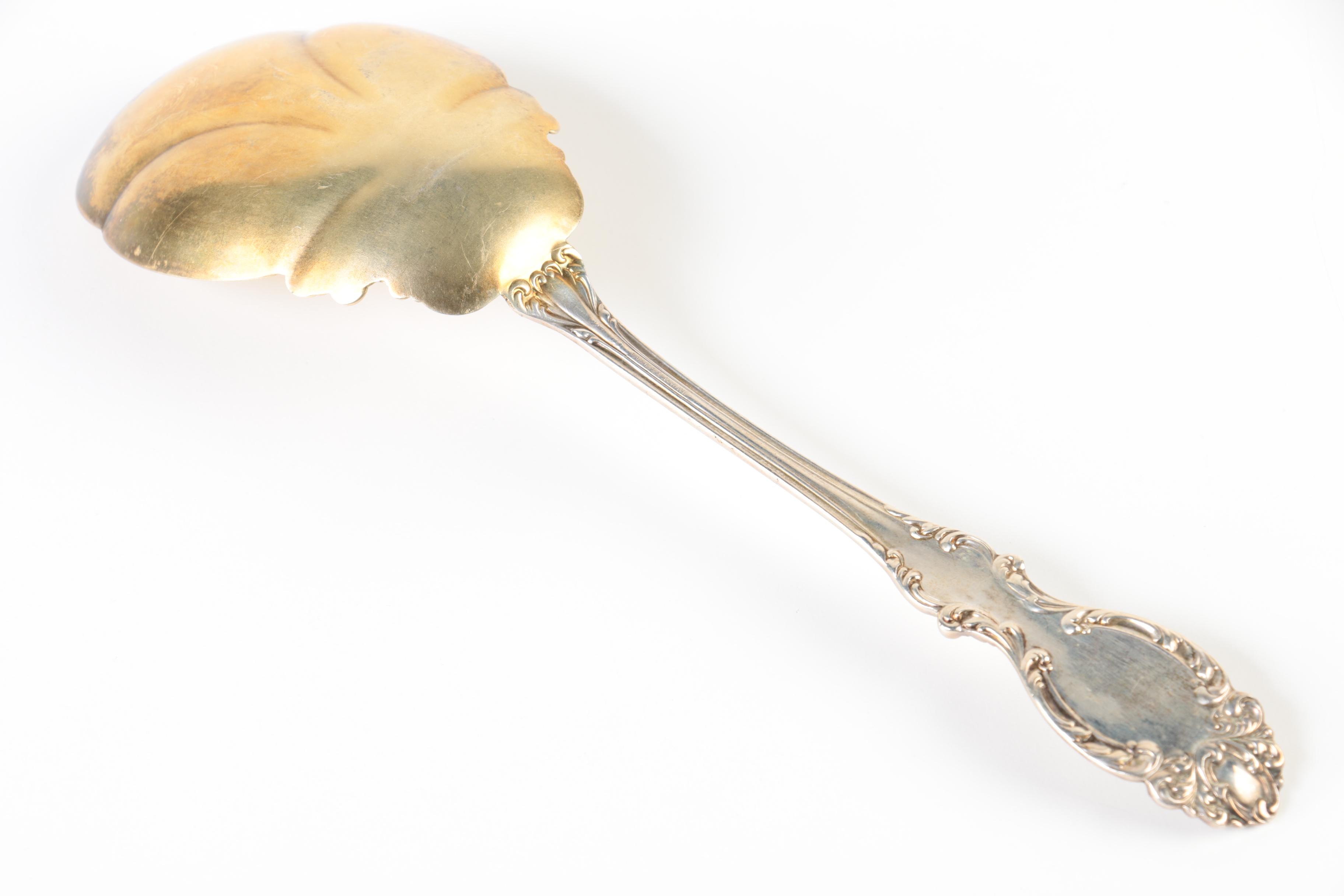 Wallace "Lucerne" and Gorham "Chantilly" Sterling Silver Serving Spoons