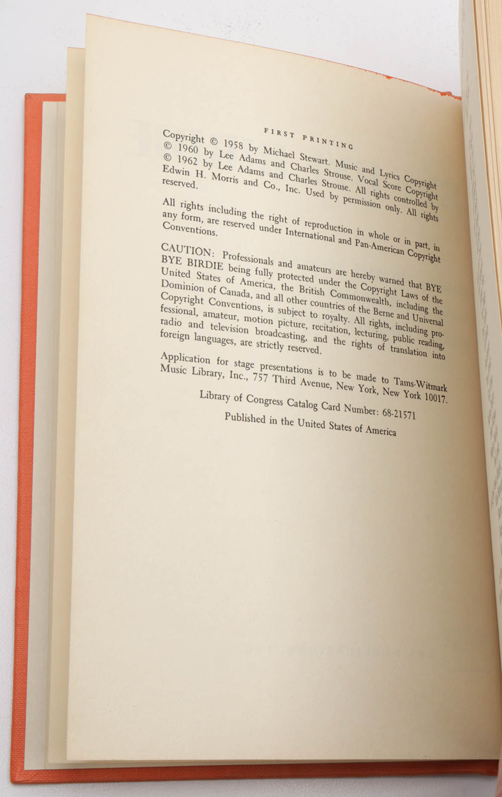 1962 First Trade Edition "Bye Bye Birdie"