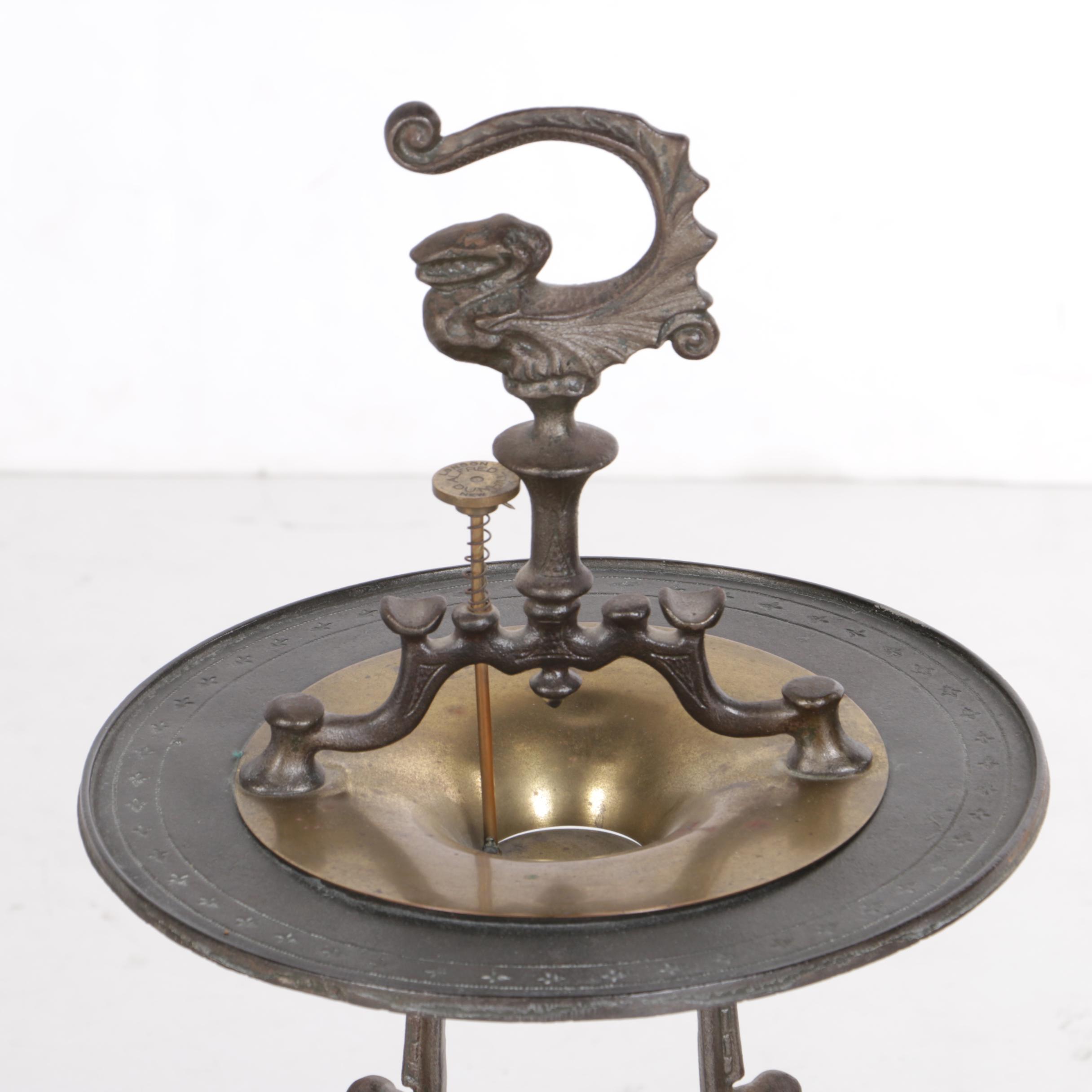 Antique Alfred Dunhill Brass Floor Ashtray Stand