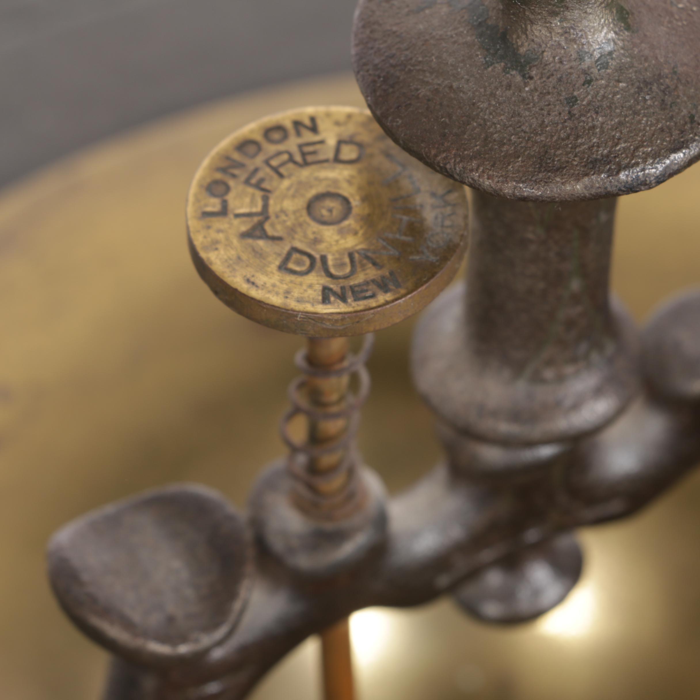 Antique Alfred Dunhill Brass Floor Ashtray Stand