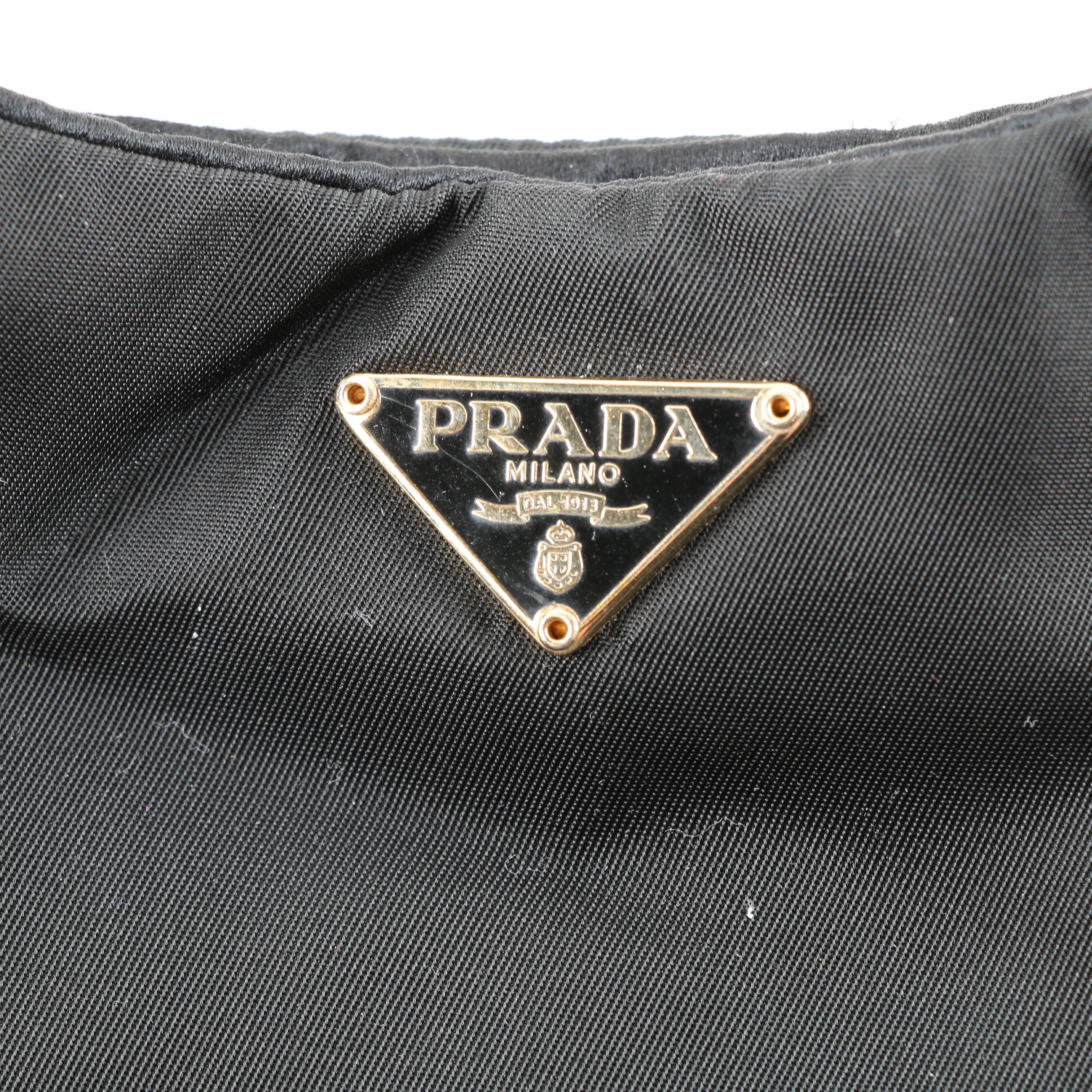 Prada Slim Profile Black Nylon Hobo Bag