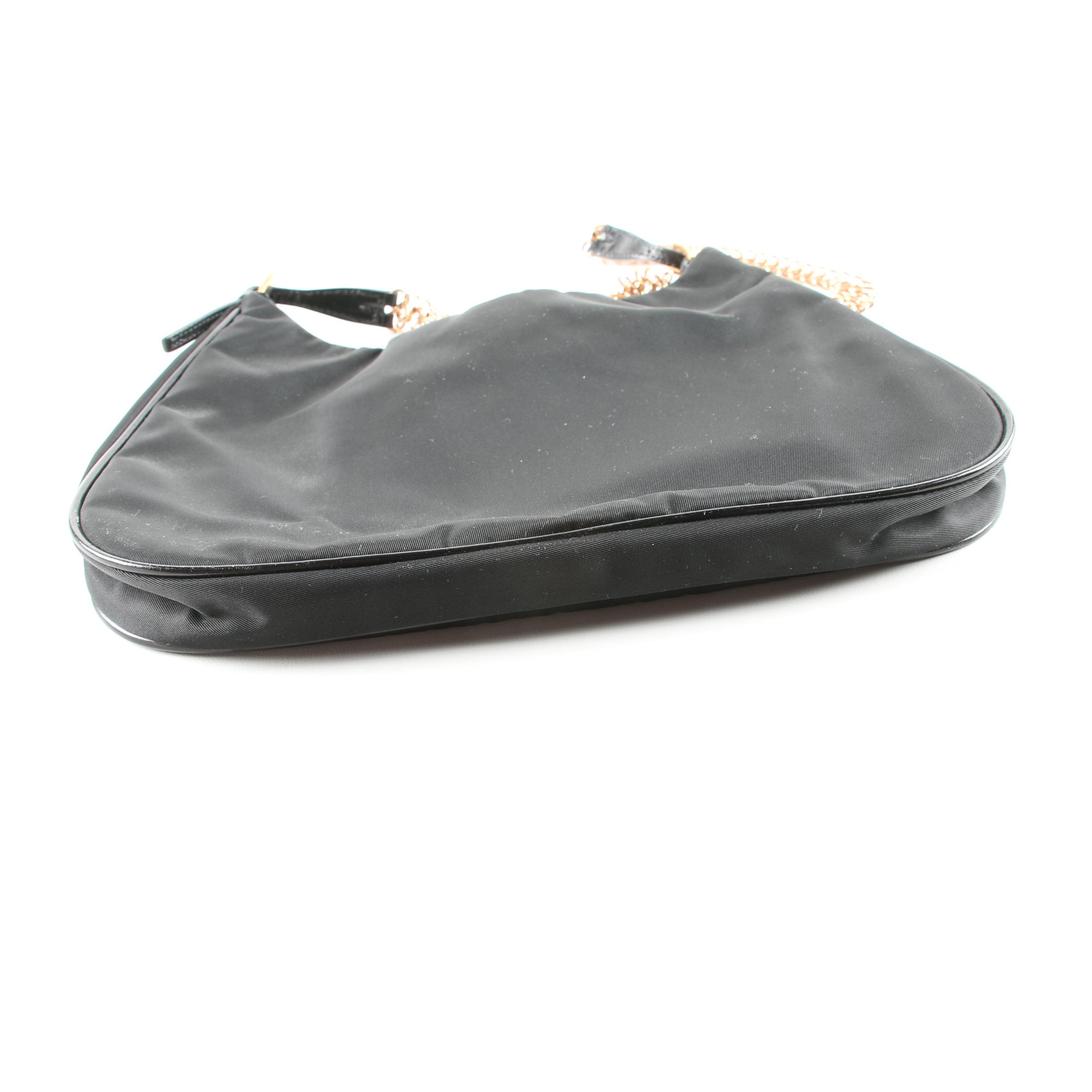 Prada Slim Profile Black Nylon Hobo Bag