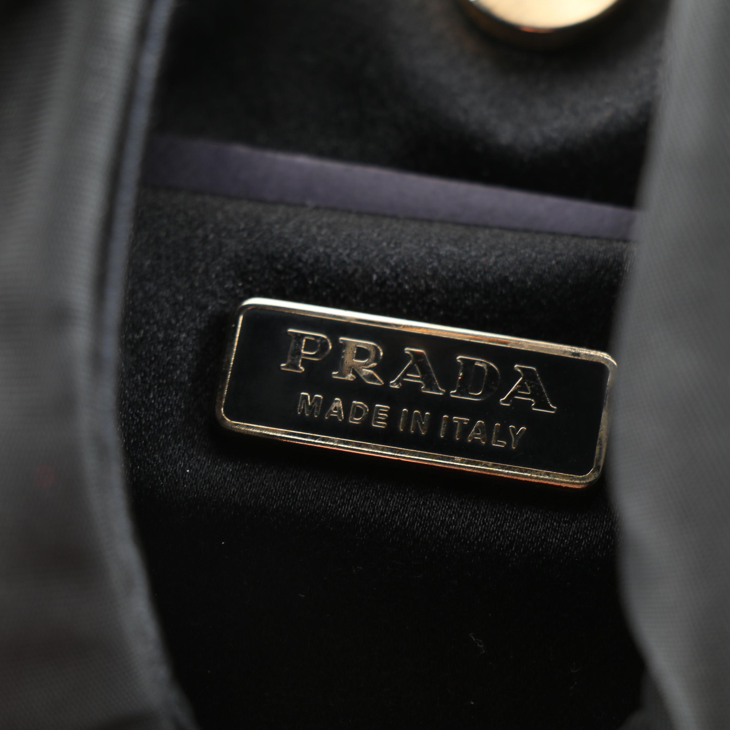 Prada Slim Profile Black Nylon Hobo Bag