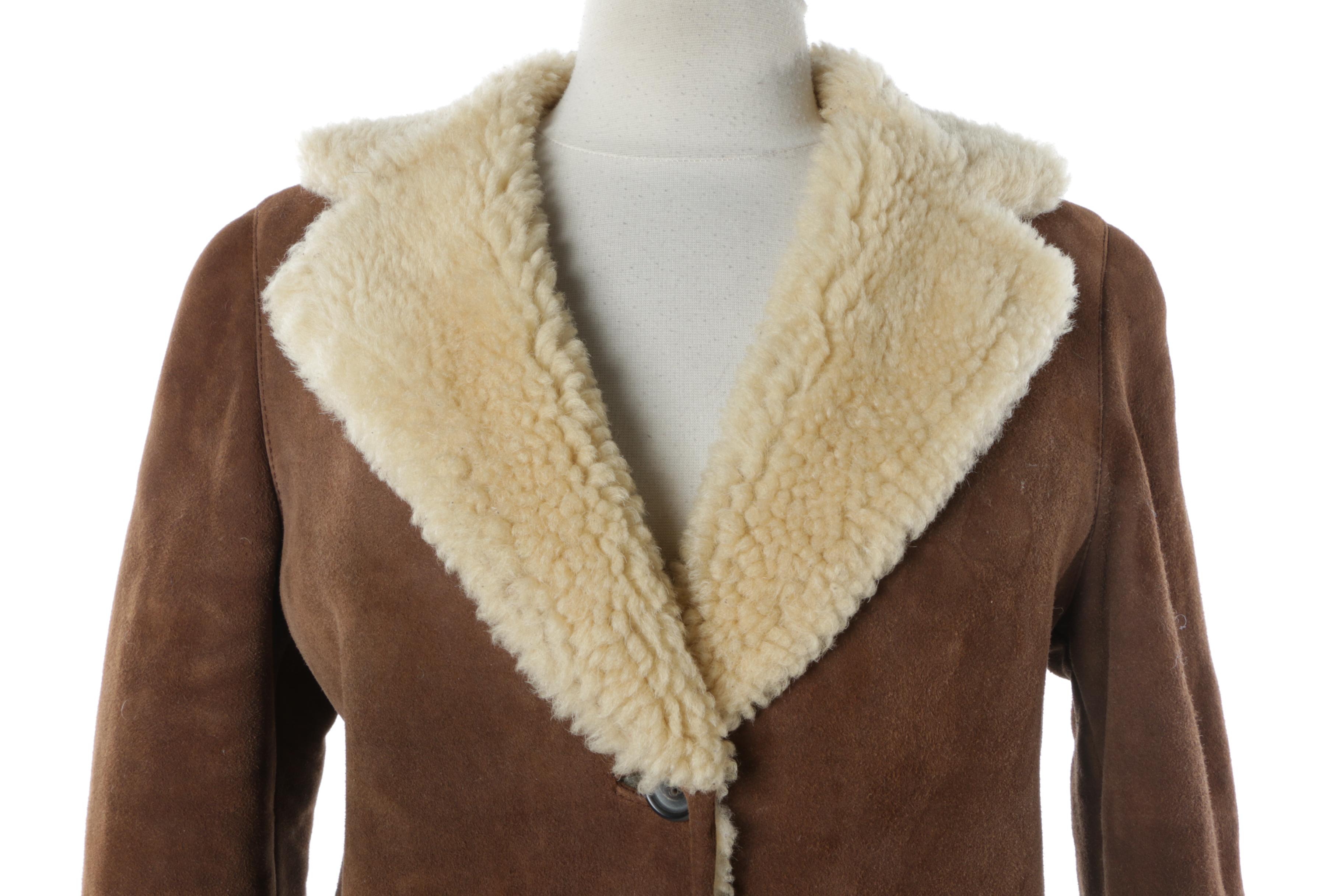 **REWORK**Women's Jil Sander Brown Shearling Coat