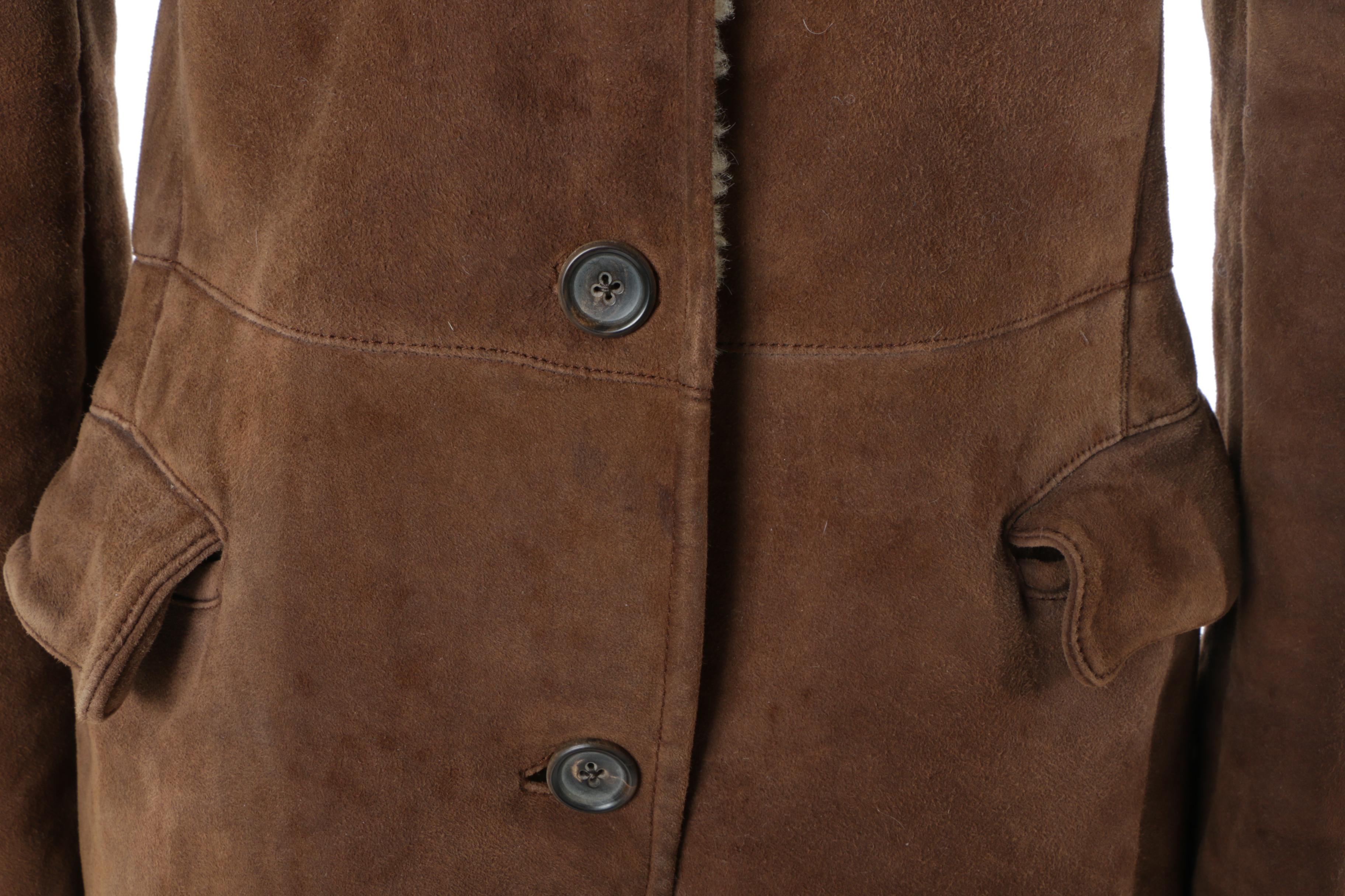 **REWORK**Women's Jil Sander Brown Shearling Coat