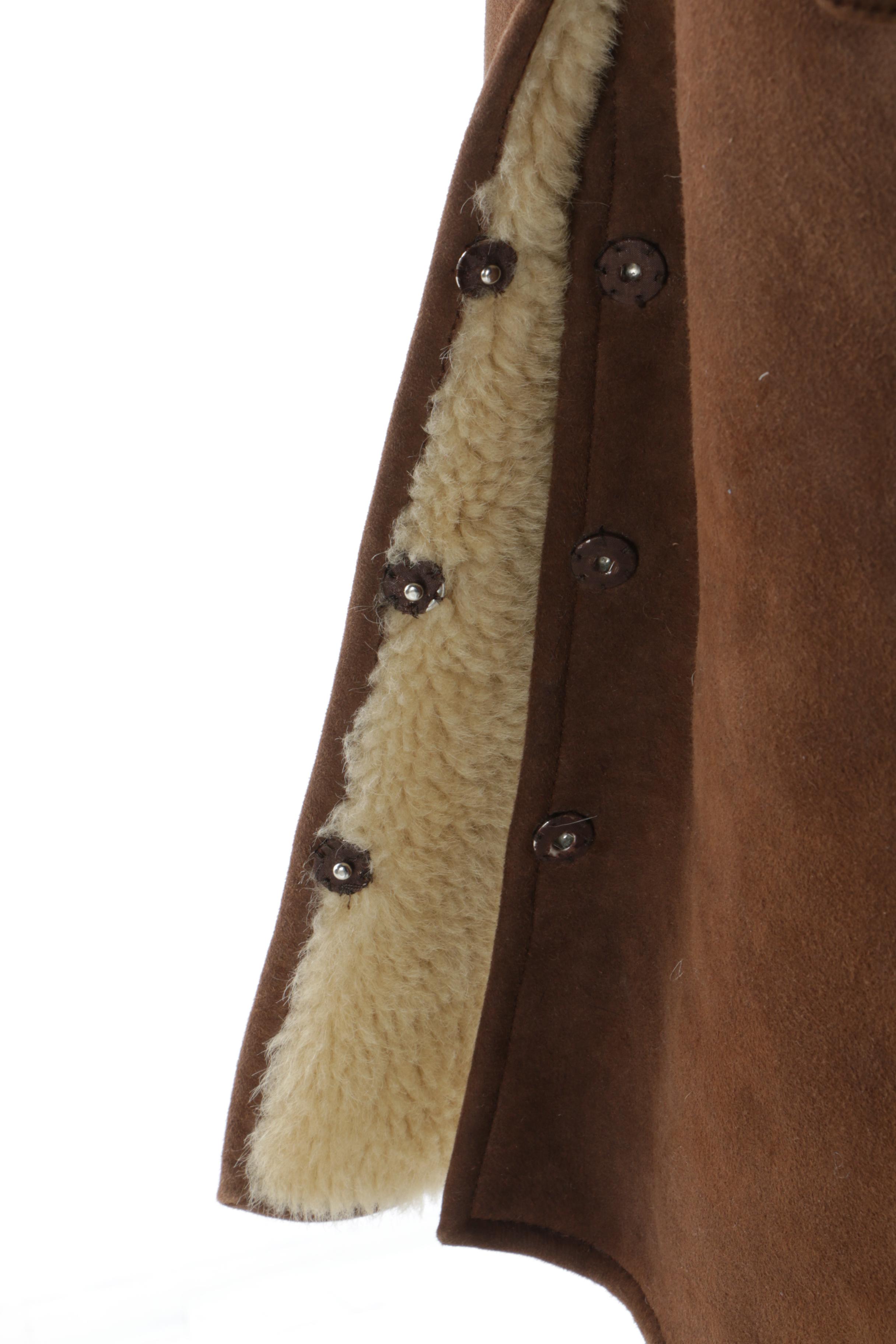**REWORK**Women's Jil Sander Brown Shearling Coat
