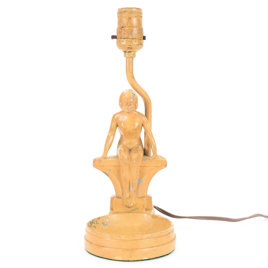 Art Deco Style Figural Trinket  Lamp