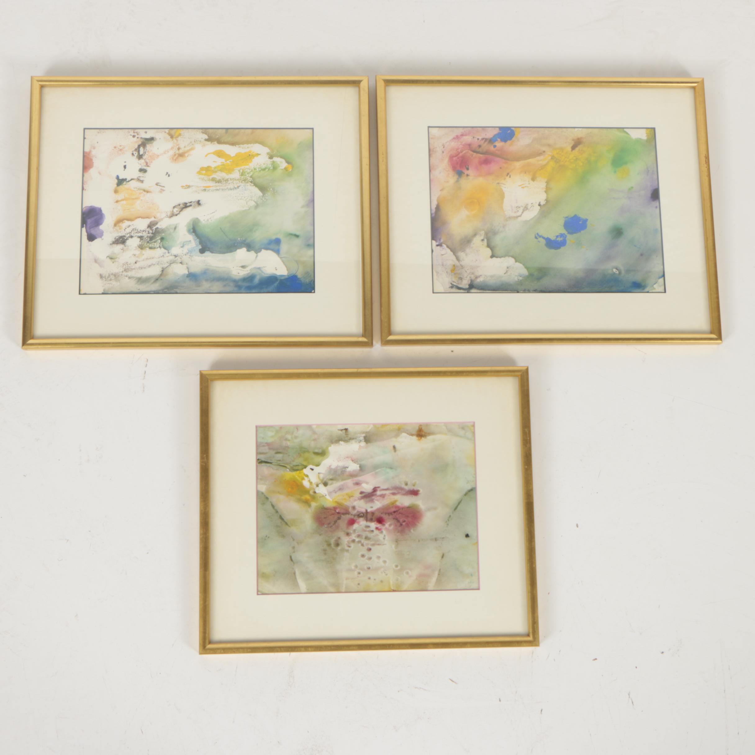 Abstract Watercolor and Gouache Paintings