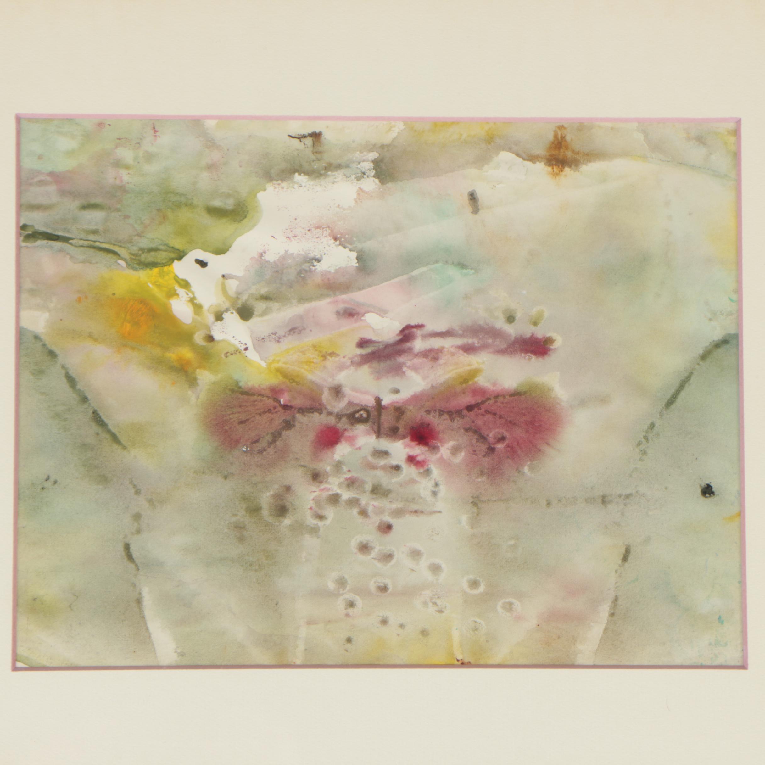 Abstract Watercolor and Gouache Paintings