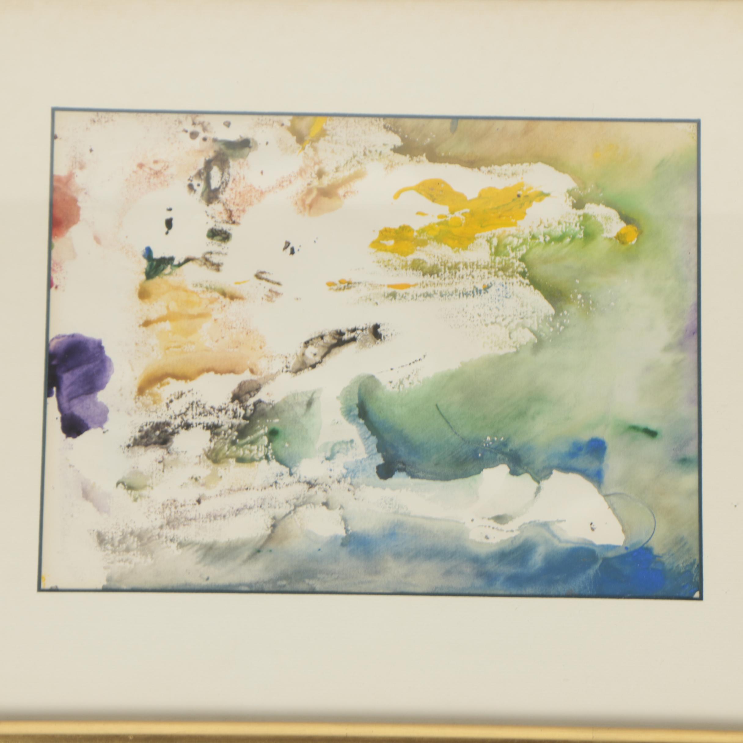 Abstract Watercolor and Gouache Paintings