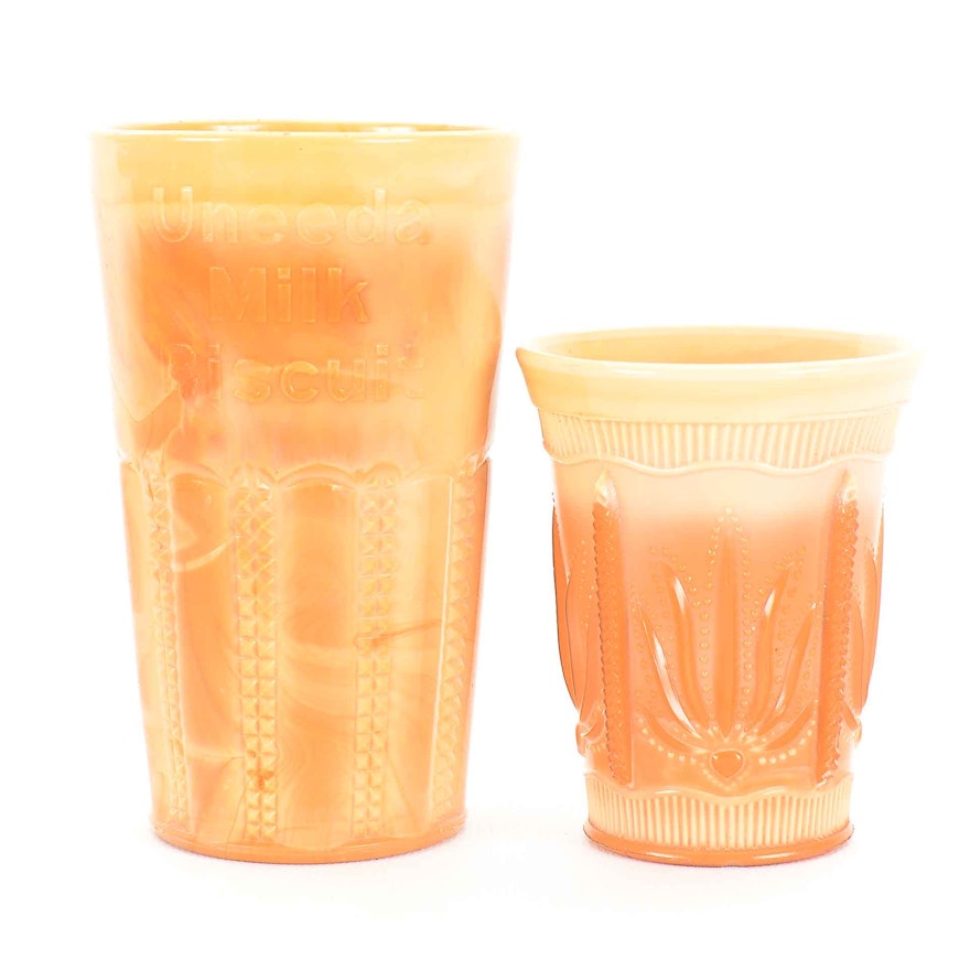 Uneeda Milk Biscuit Chocolate Glass Tumbler and Cup