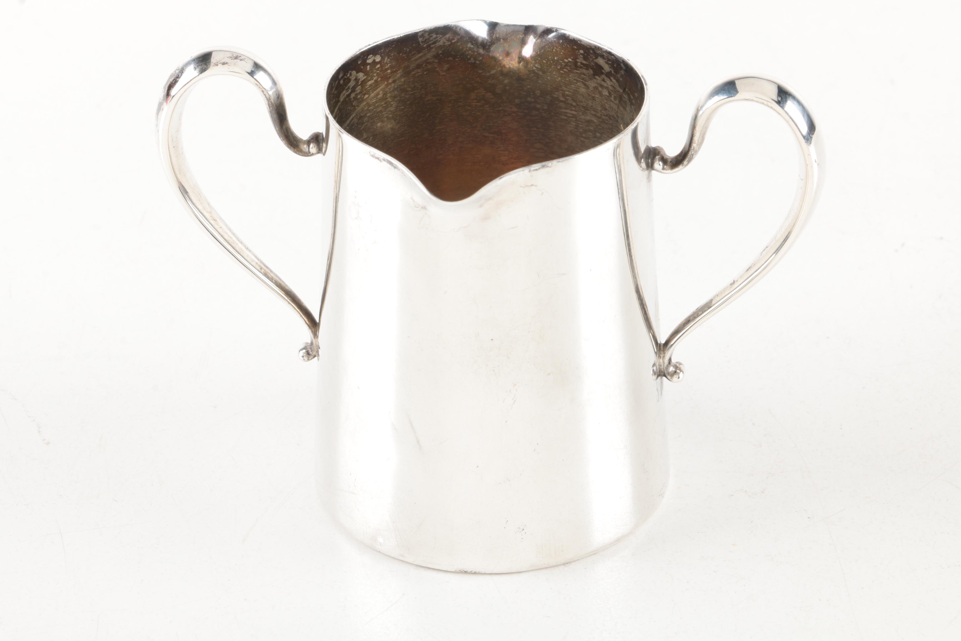 1922 London Sterling Silver Creamer and Frank M Whiting Sterling Silver Creamer