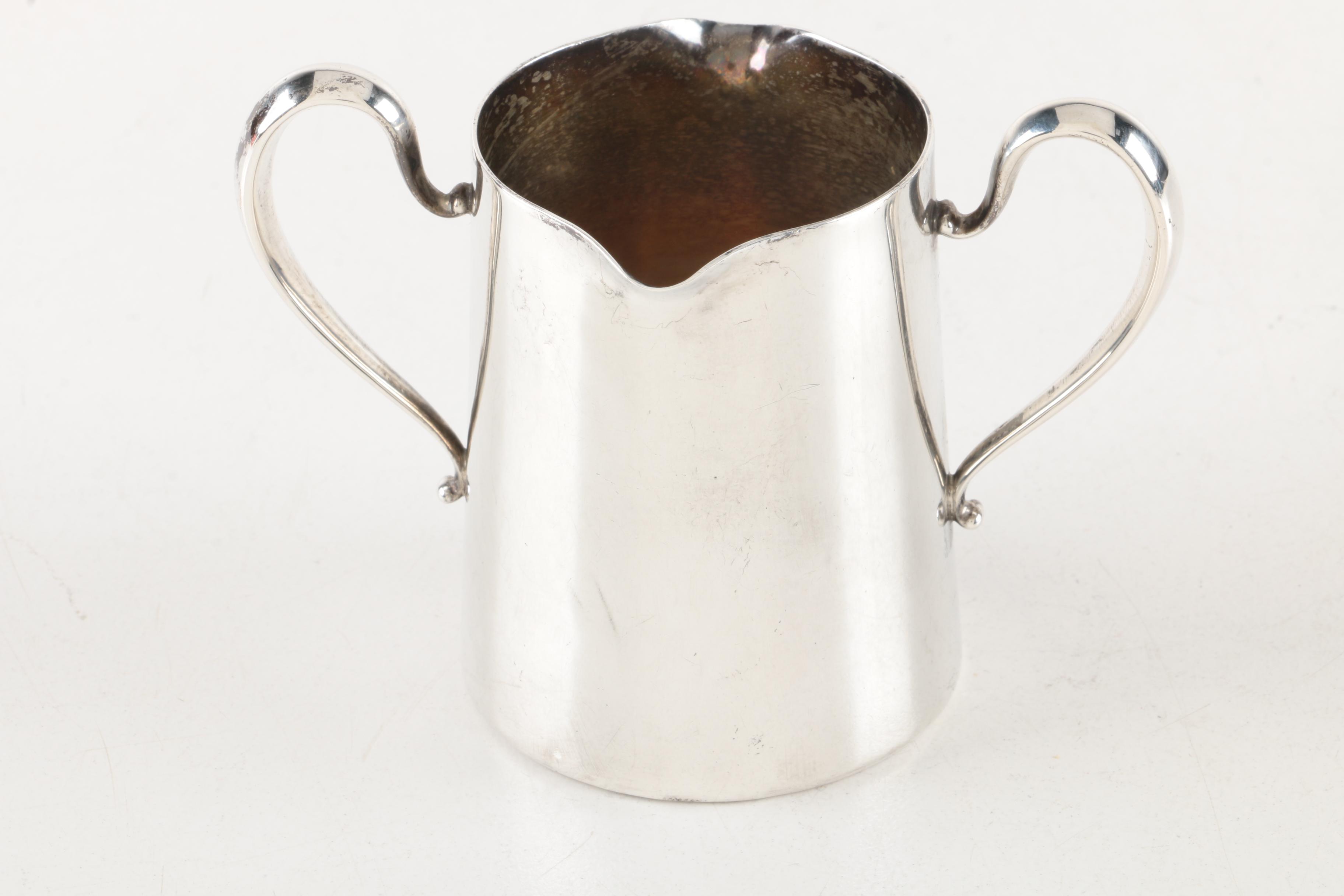 1922 London Sterling Silver Creamer and Frank M Whiting Sterling Silver Creamer