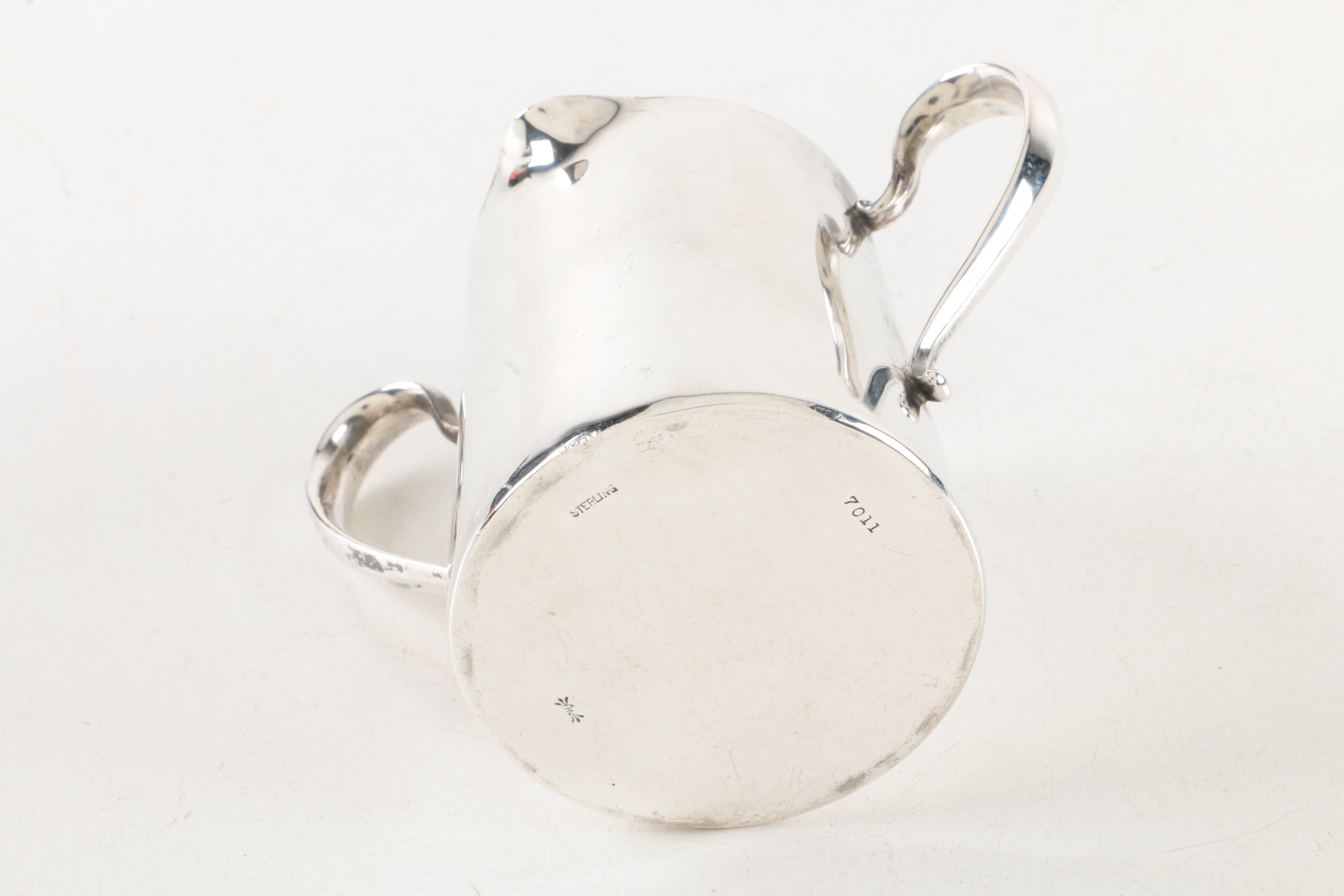 1922 London Sterling Silver Creamer and Frank M Whiting Sterling Silver Creamer