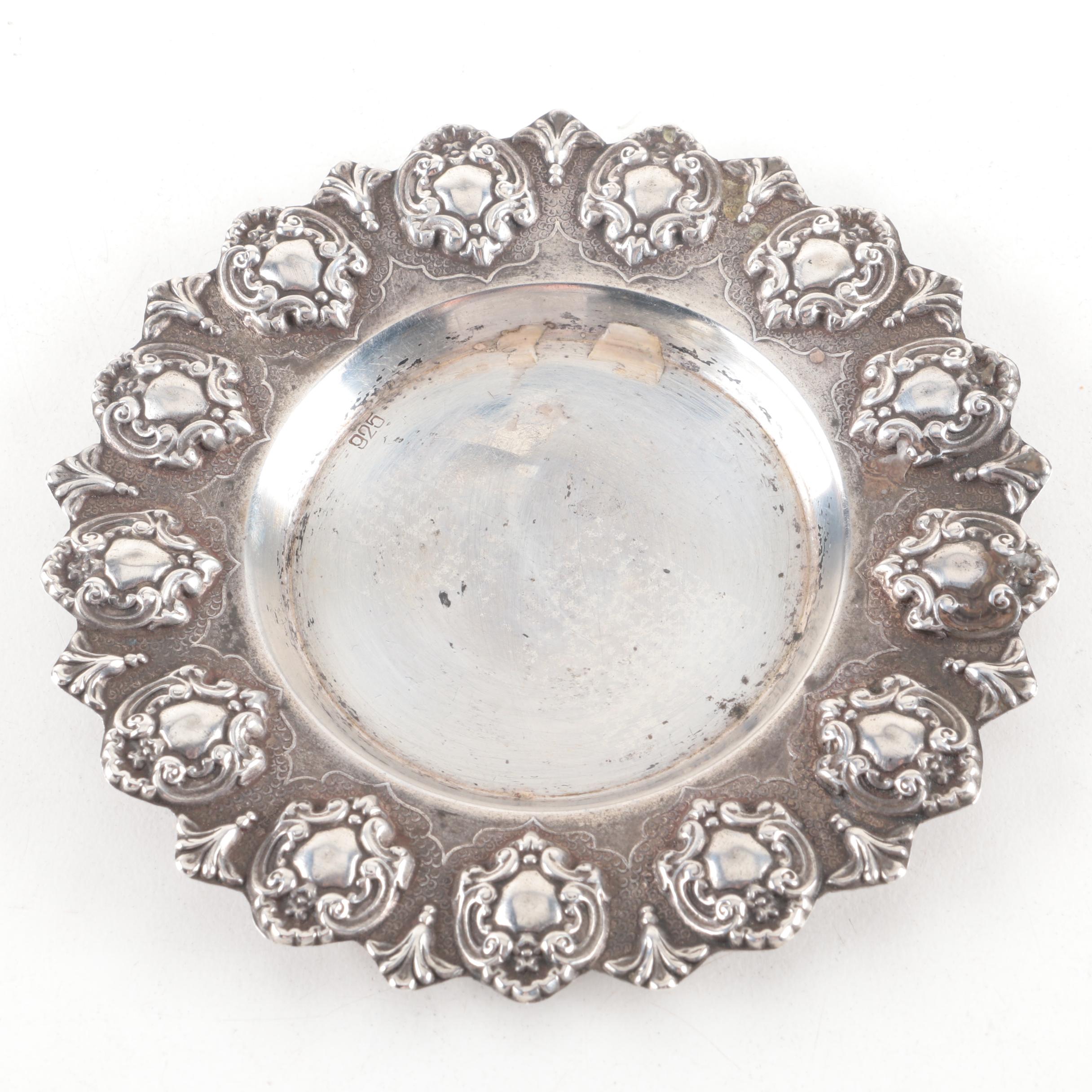 Repoussé Sterling Silver Coaster