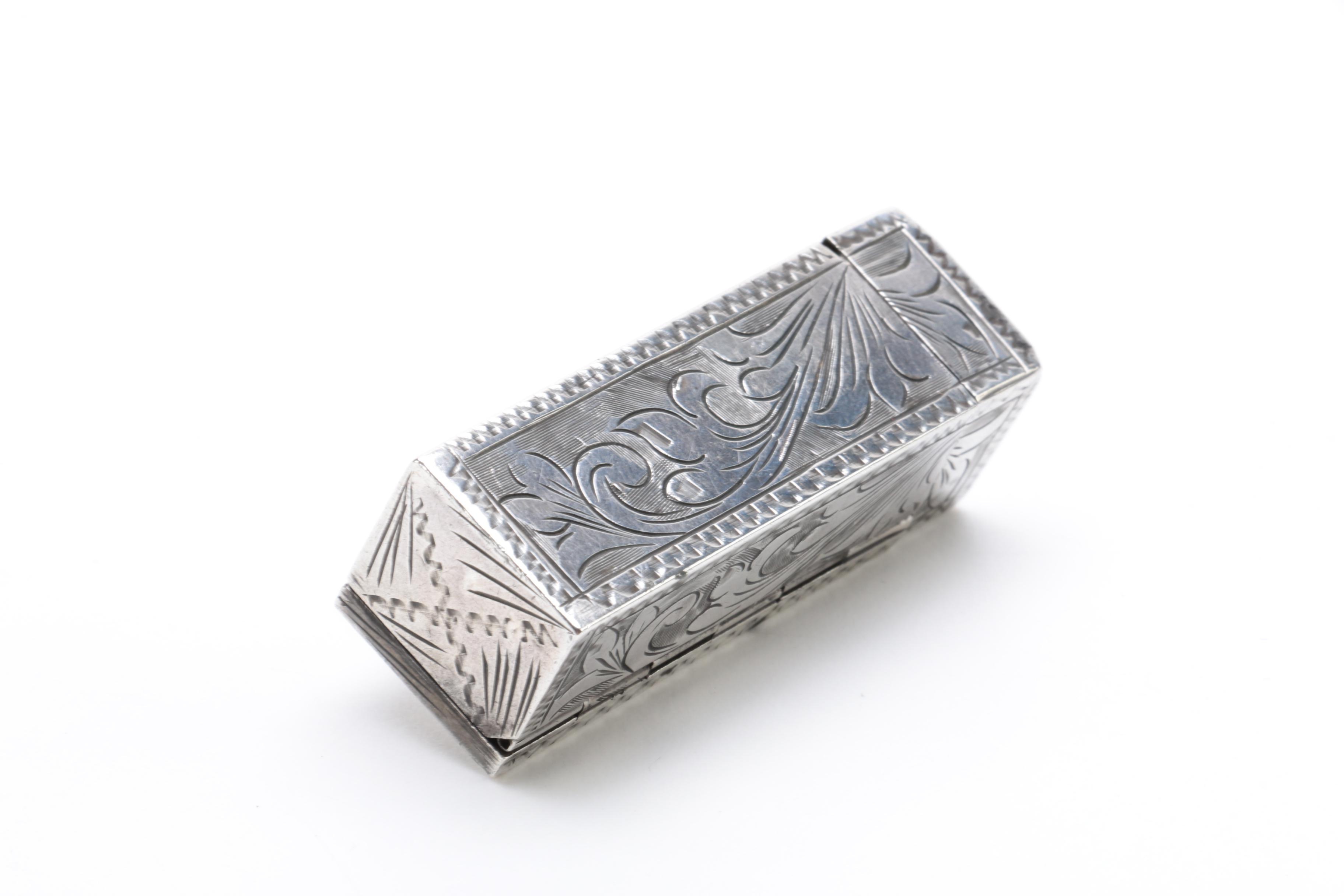 800 Silver Lipstick Cases with Scrolling Floral Decoration