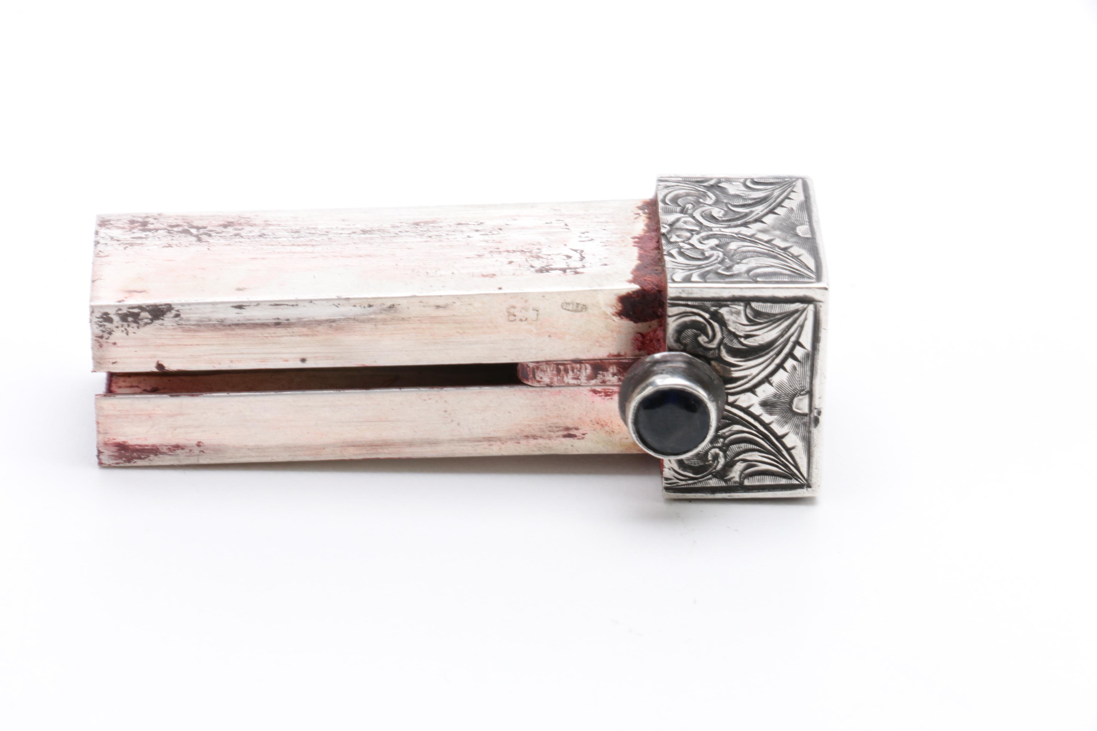 800 Silver Lipstick Cases with Scrolling Floral Decoration