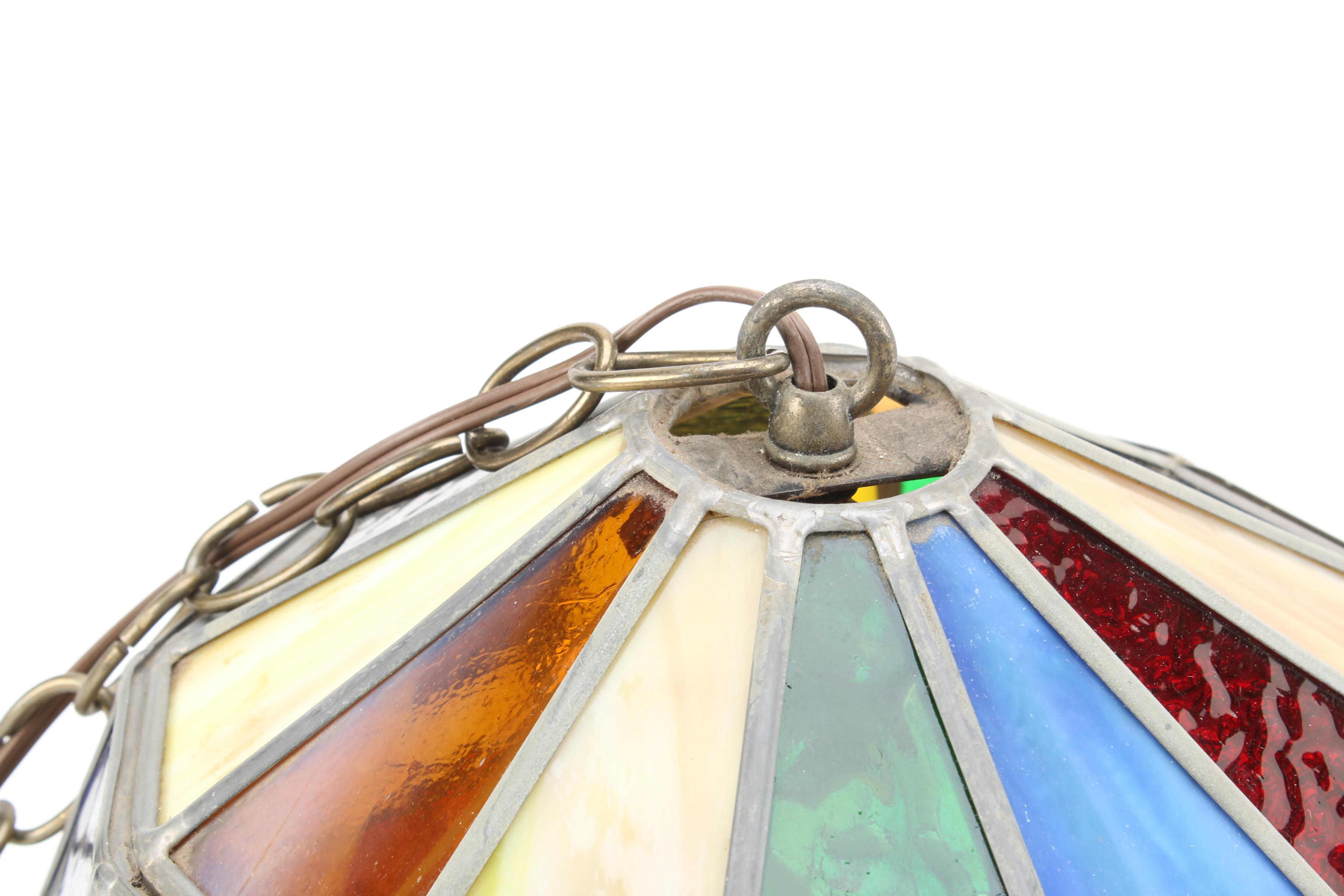 Pair of Stained Glass Hanging Lights