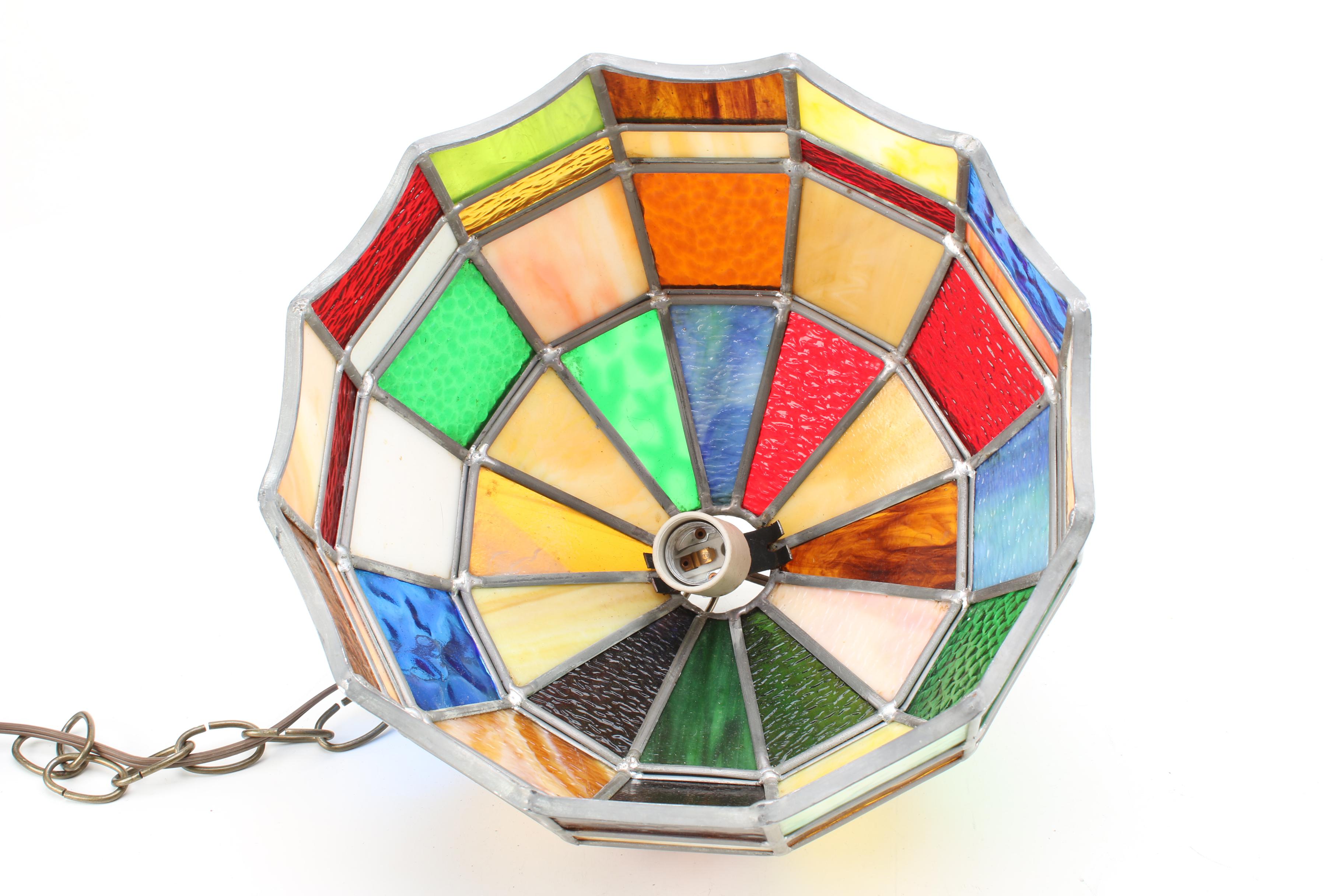 Pair of Stained Glass Hanging Lights