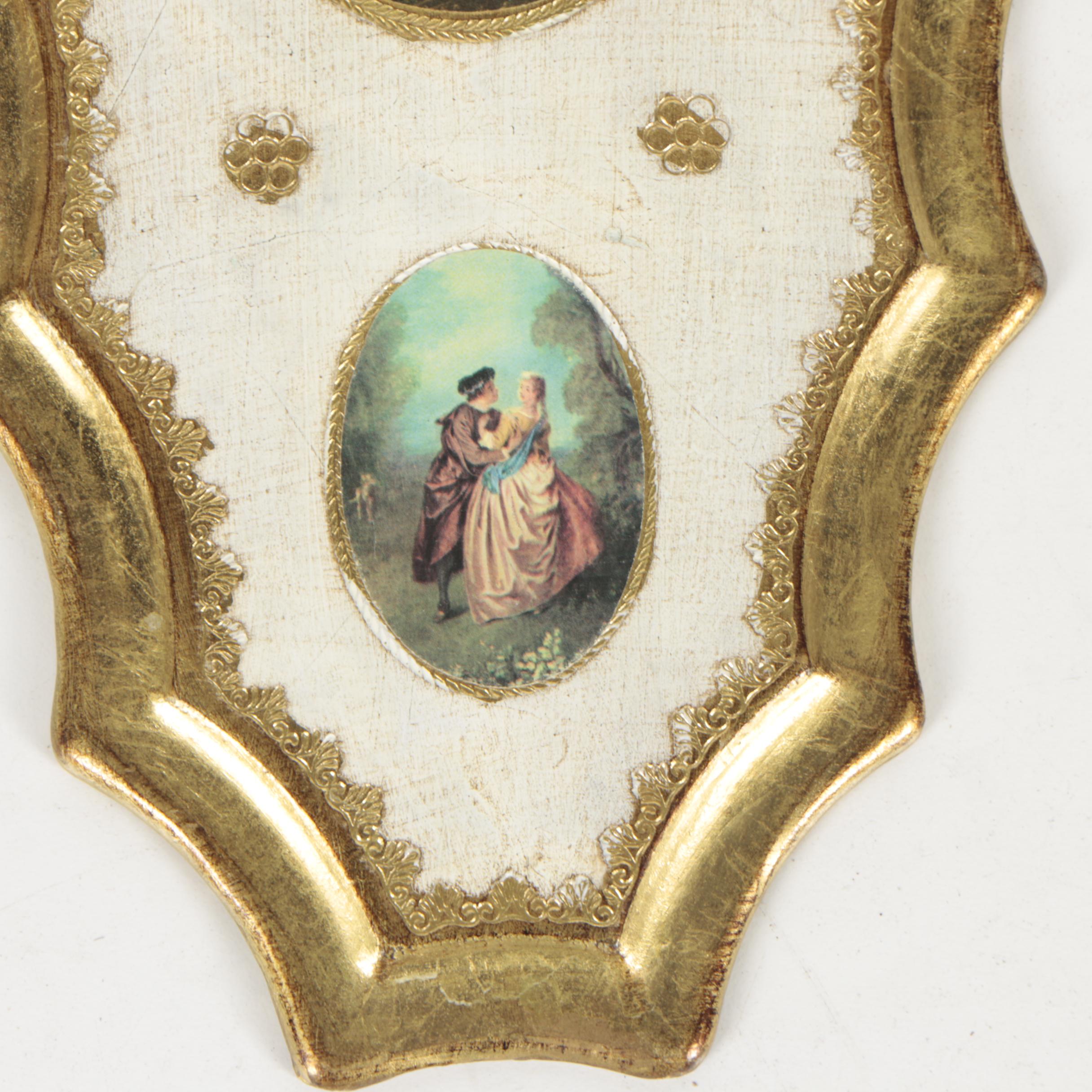Mid Century Prints After 18th Century Genre Scenes in Decorative Frames