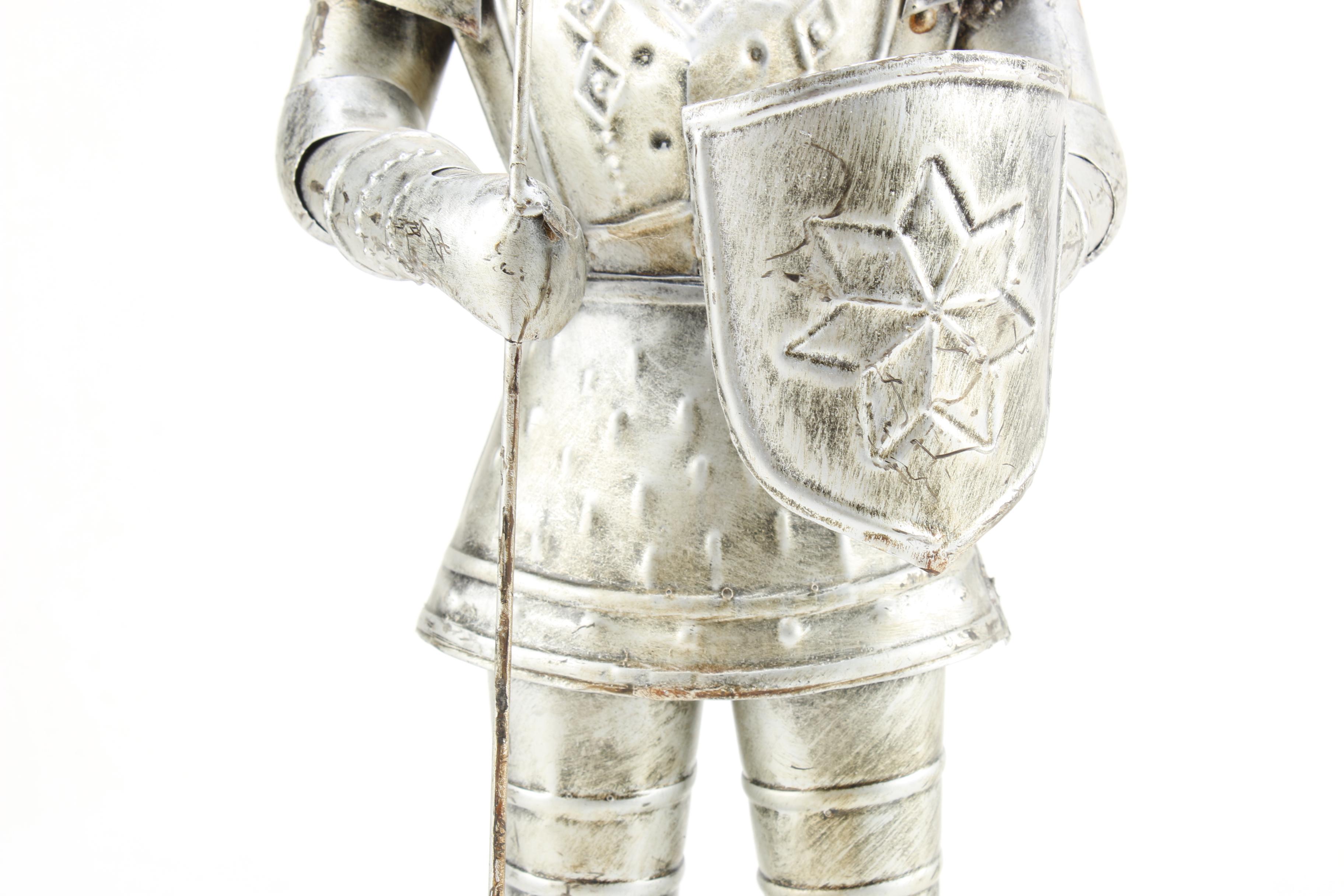 Vintage Mexican Suit of Armor Tin Statue